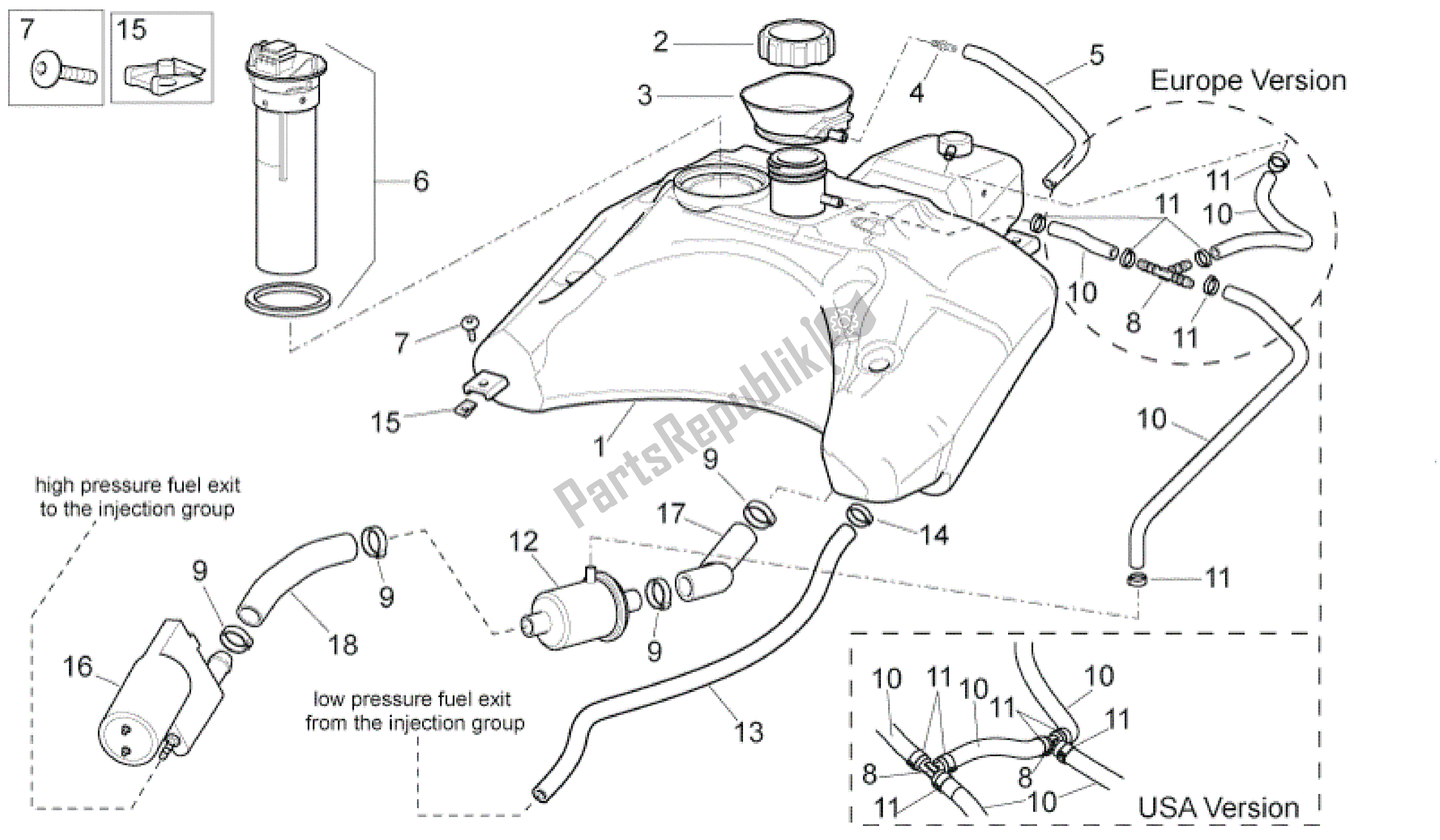 Toutes les pièces pour le Réservoir De Carburant I du Aprilia SR 50 2004 - 2009