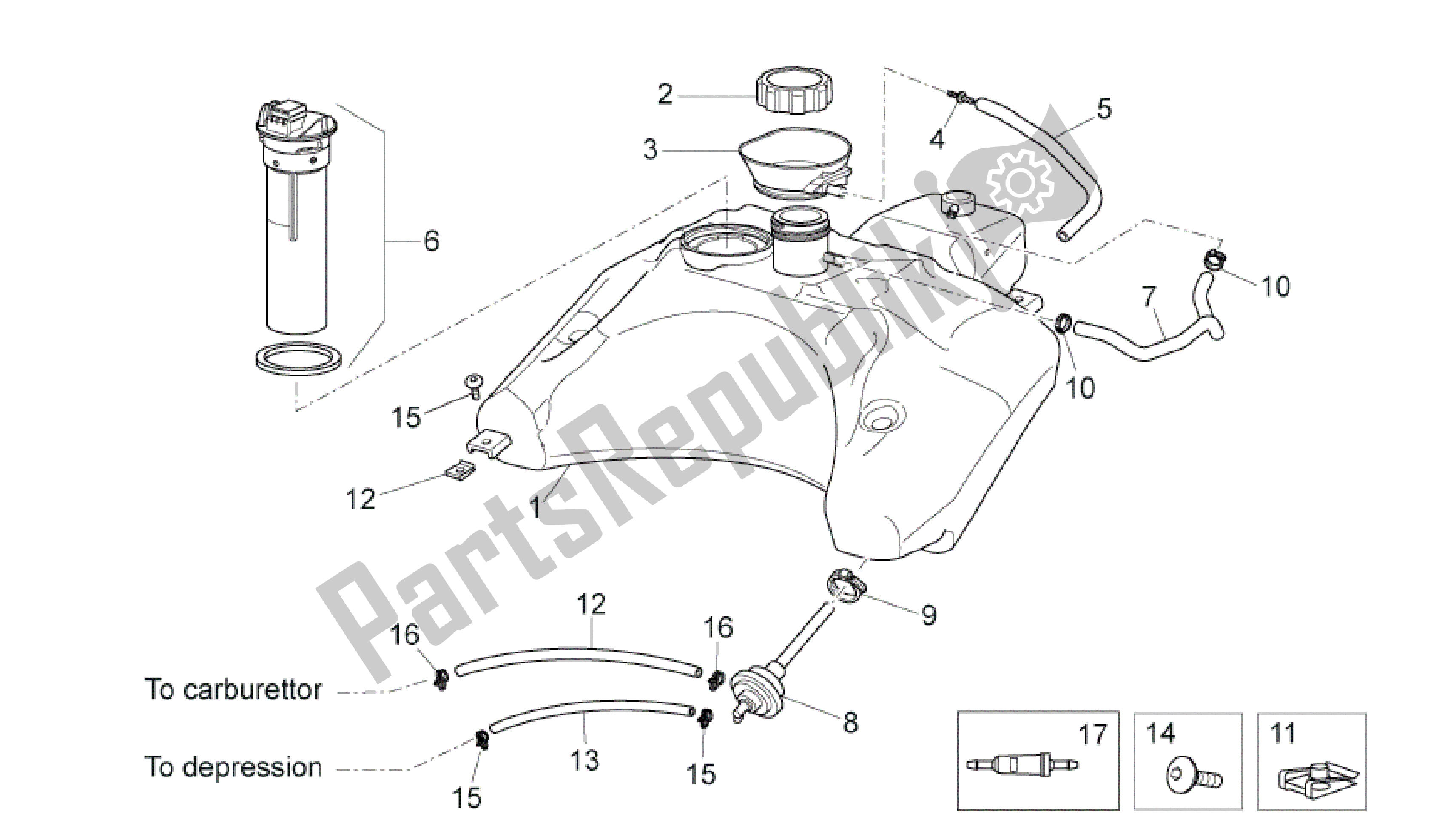 Wszystkie części do Zbiornik Paliwa Ii Aprilia SR 50 2004 - 2009