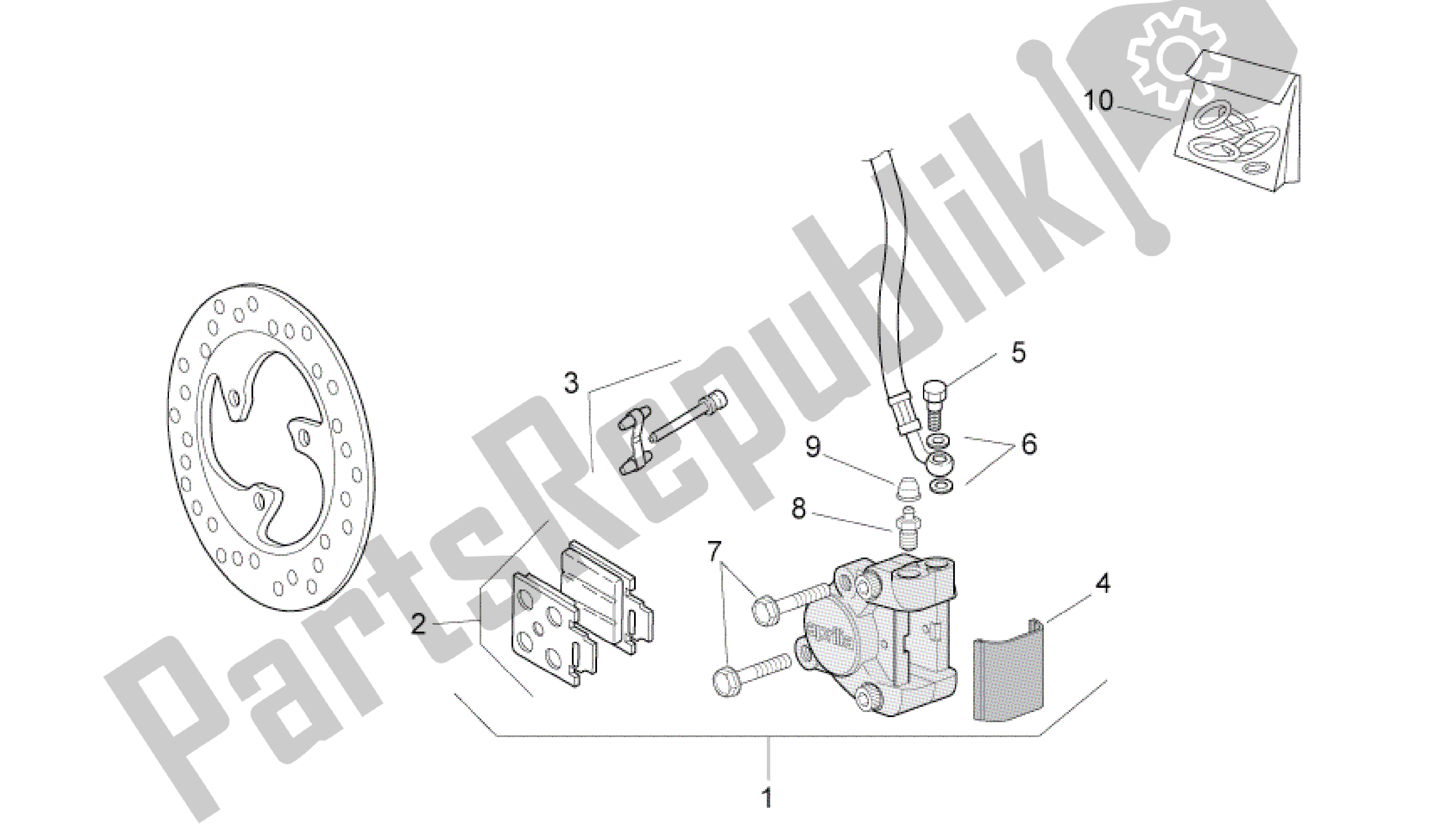 Toutes les pièces pour le étrier De Frein Avant du Aprilia SR 50 2004 - 2009