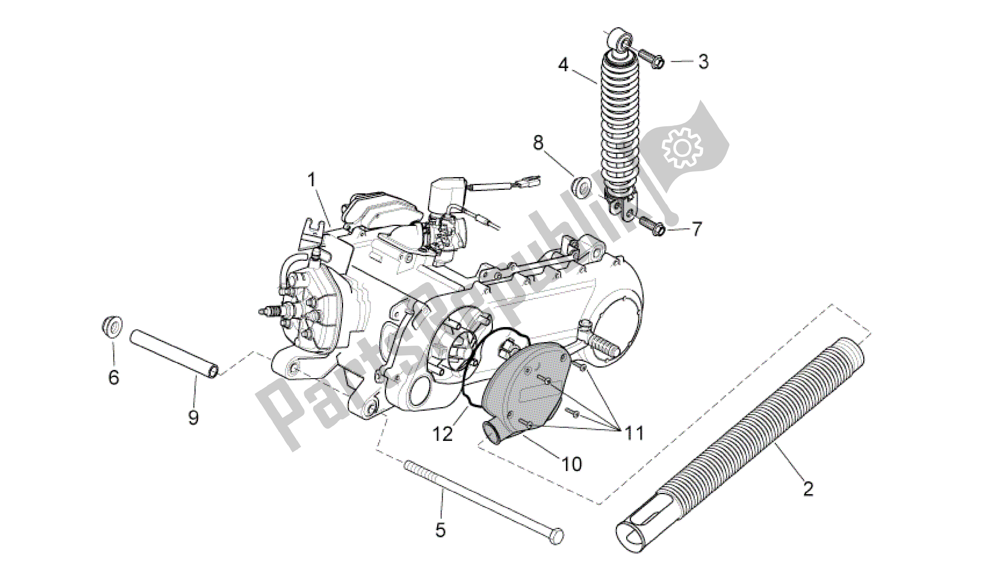 Wszystkie części do Silnik Ii Aprilia SR 50 2004 - 2009