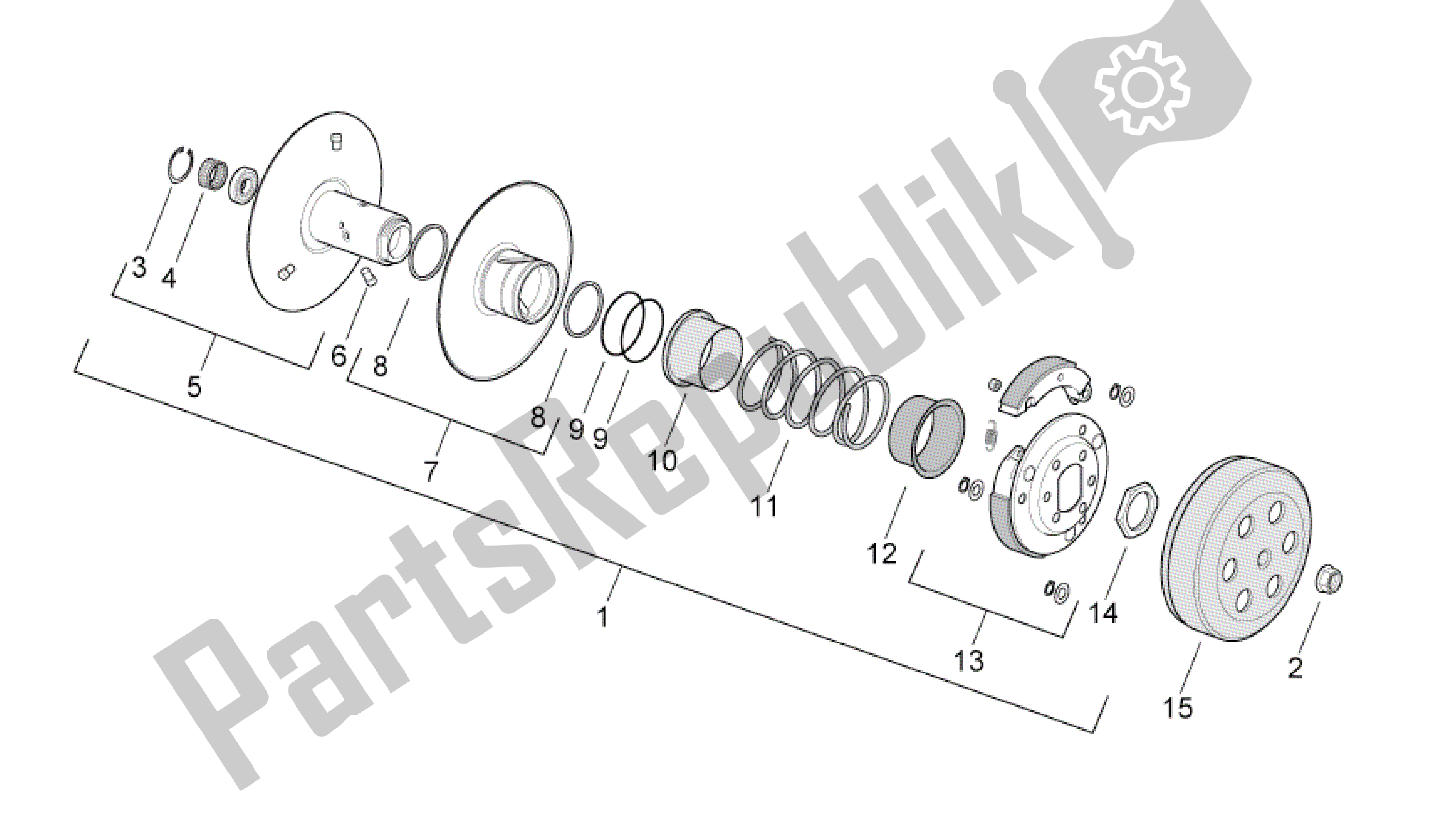 Wszystkie części do Sprz? G? O Aprilia SR 50 2004 - 2009