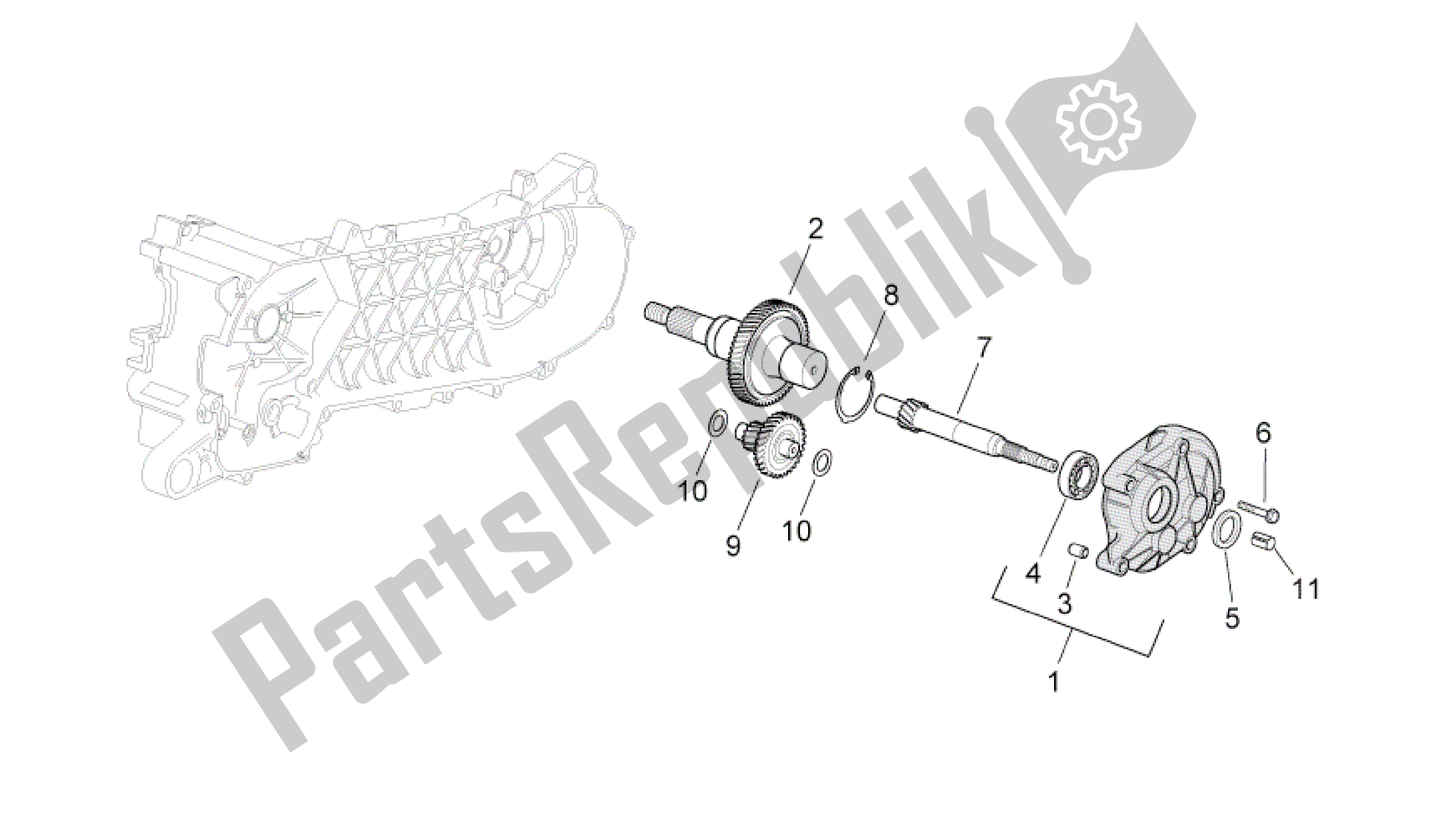 Toutes les pièces pour le Transmission Transmission Finale du Aprilia SR 50 2004 - 2009