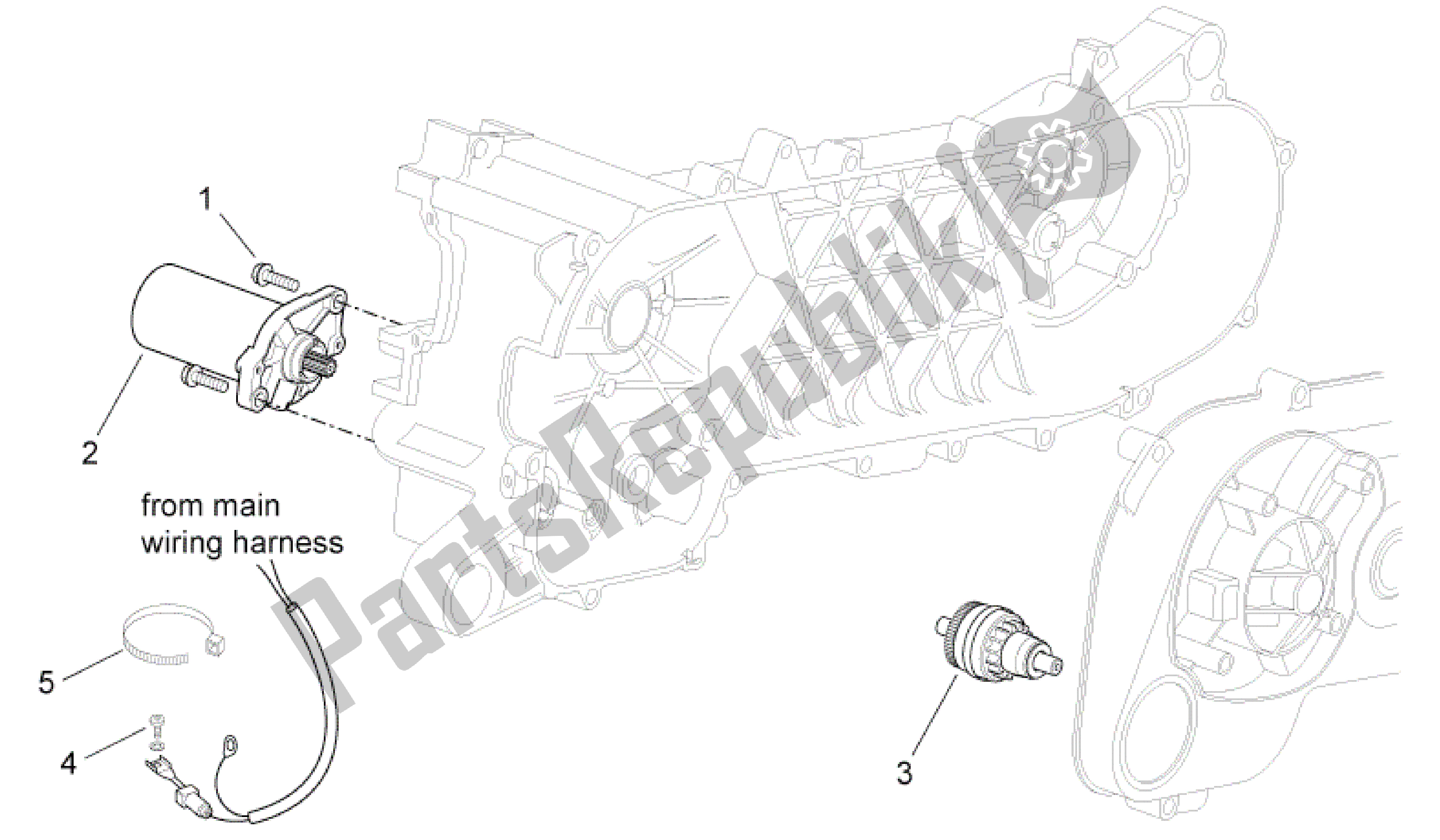 All parts for the Starter Motor of the Aprilia SR 50 2004 - 2009