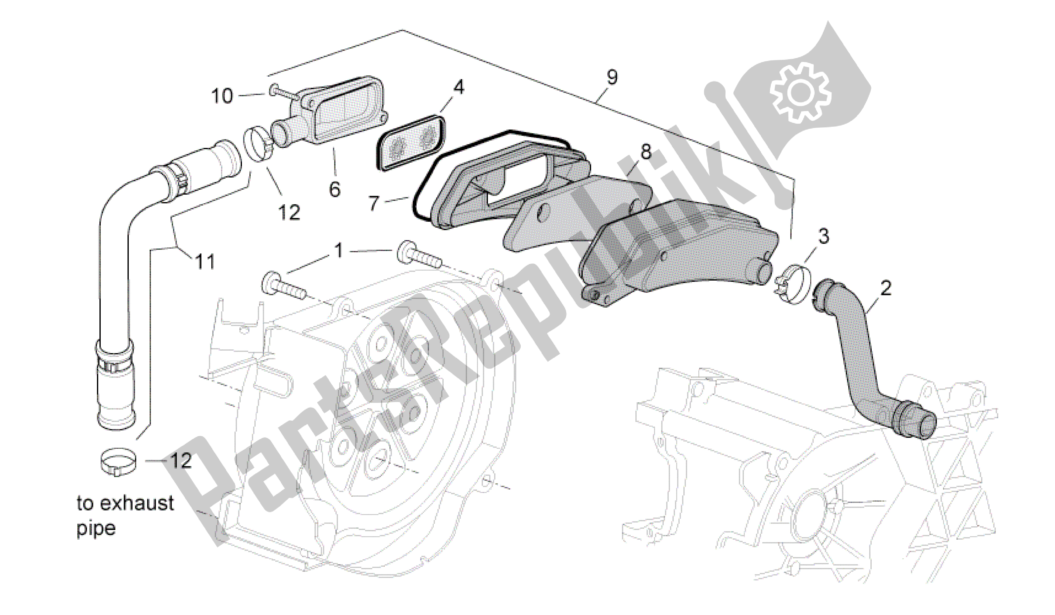 All parts for the Secondary Air of the Aprilia SR 50 2004 - 2009