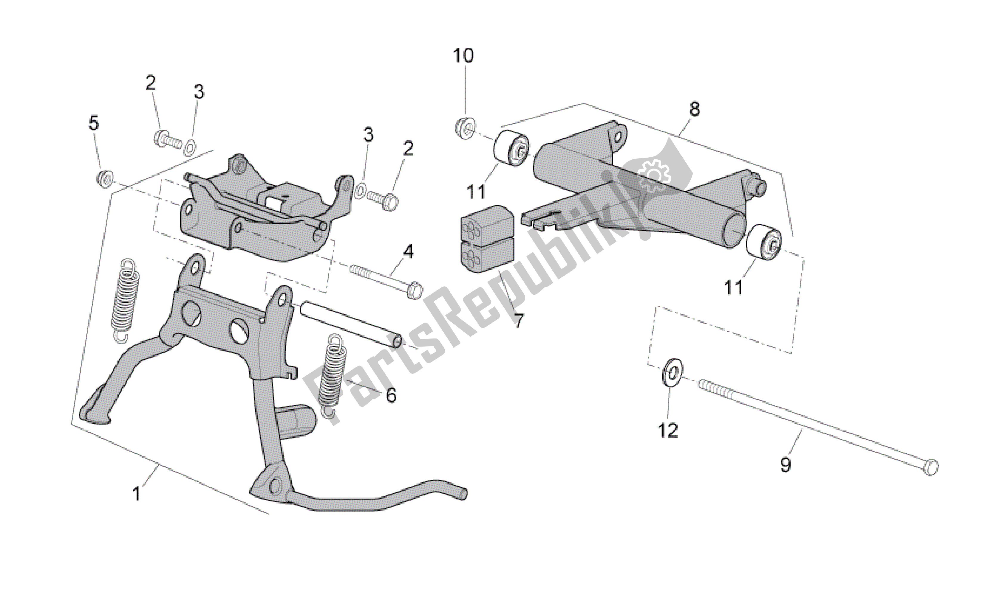 Alle Teile für das Zentralständer - Pleuel des Aprilia SR 50 2010 - 2014