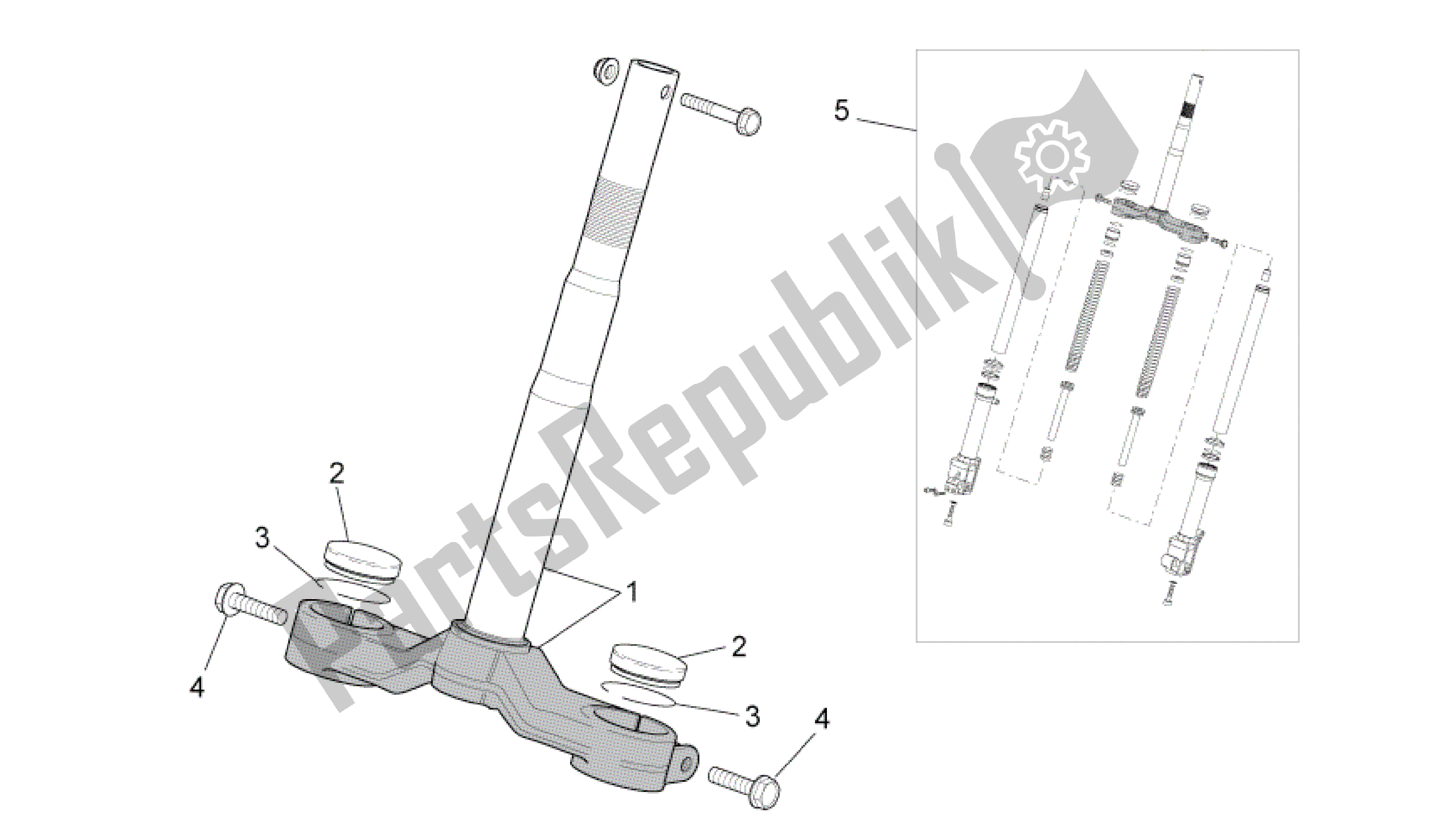 All parts for the Front Fork I of the Aprilia SR 50 2010 - 2014