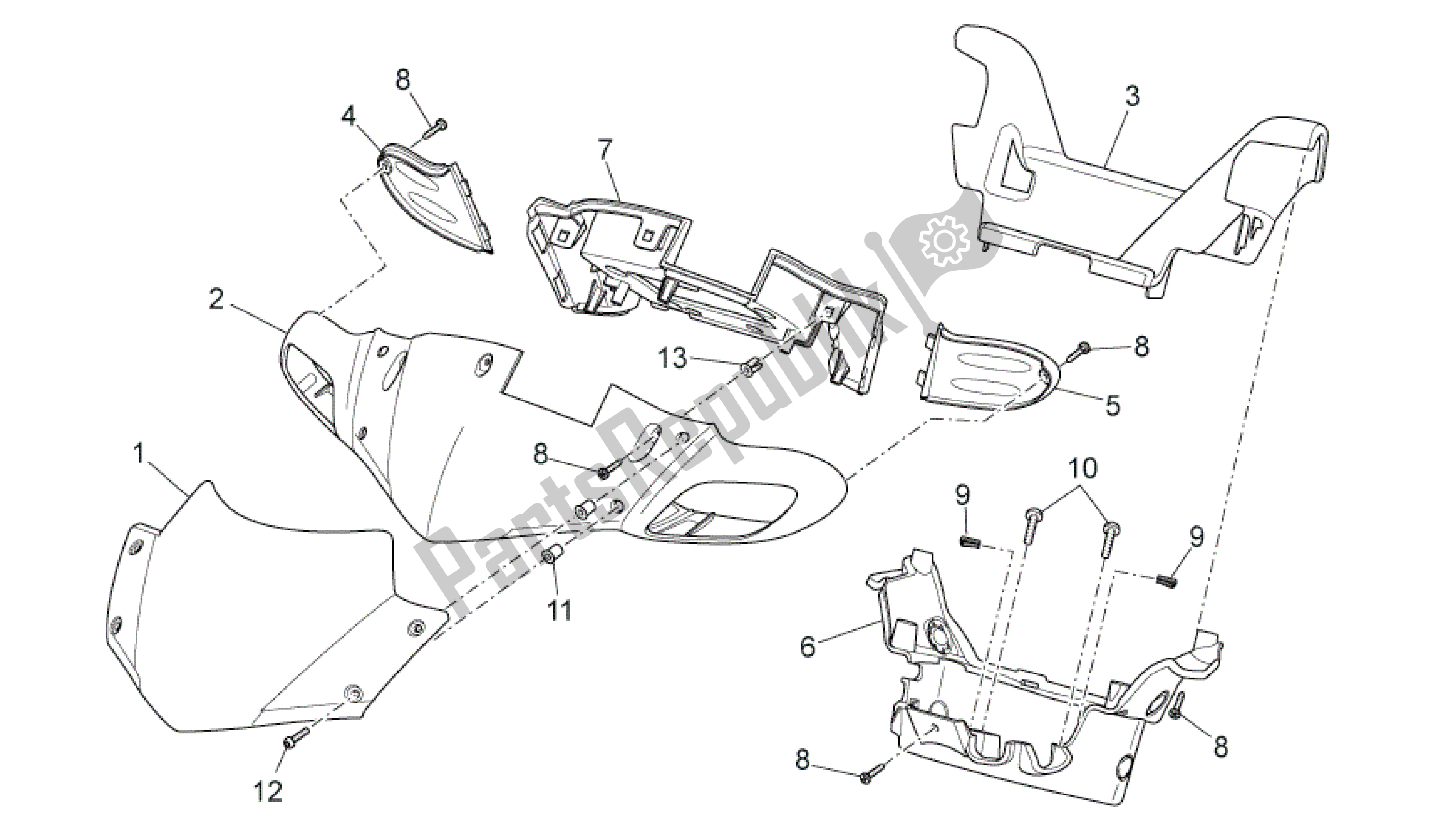 Todas las partes para Cuerpo Delantero I de Aprilia SR 50 2010 - 2014