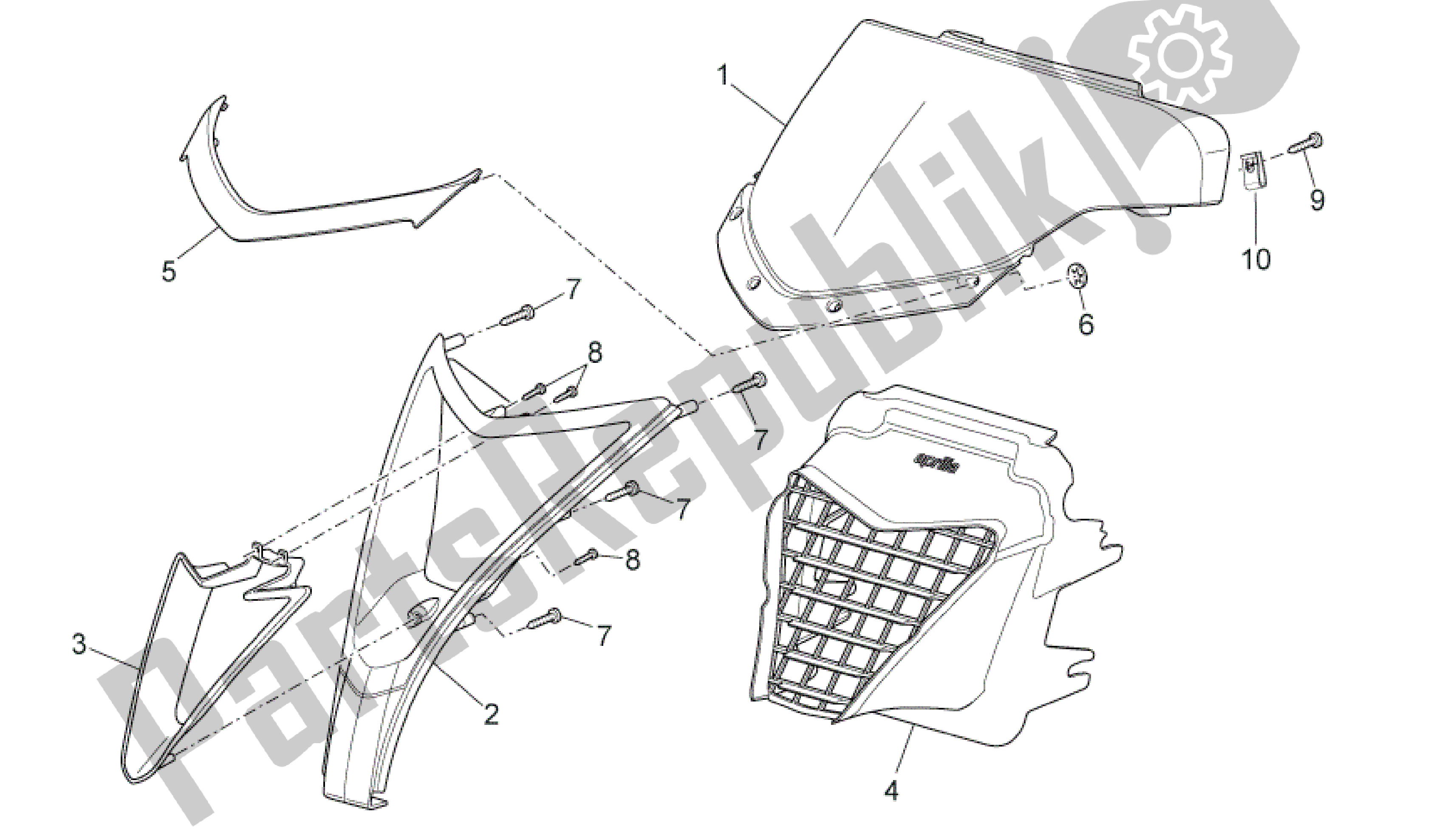 Toutes les pièces pour le Corps Avant Ii du Aprilia SR 50 2010 - 2014