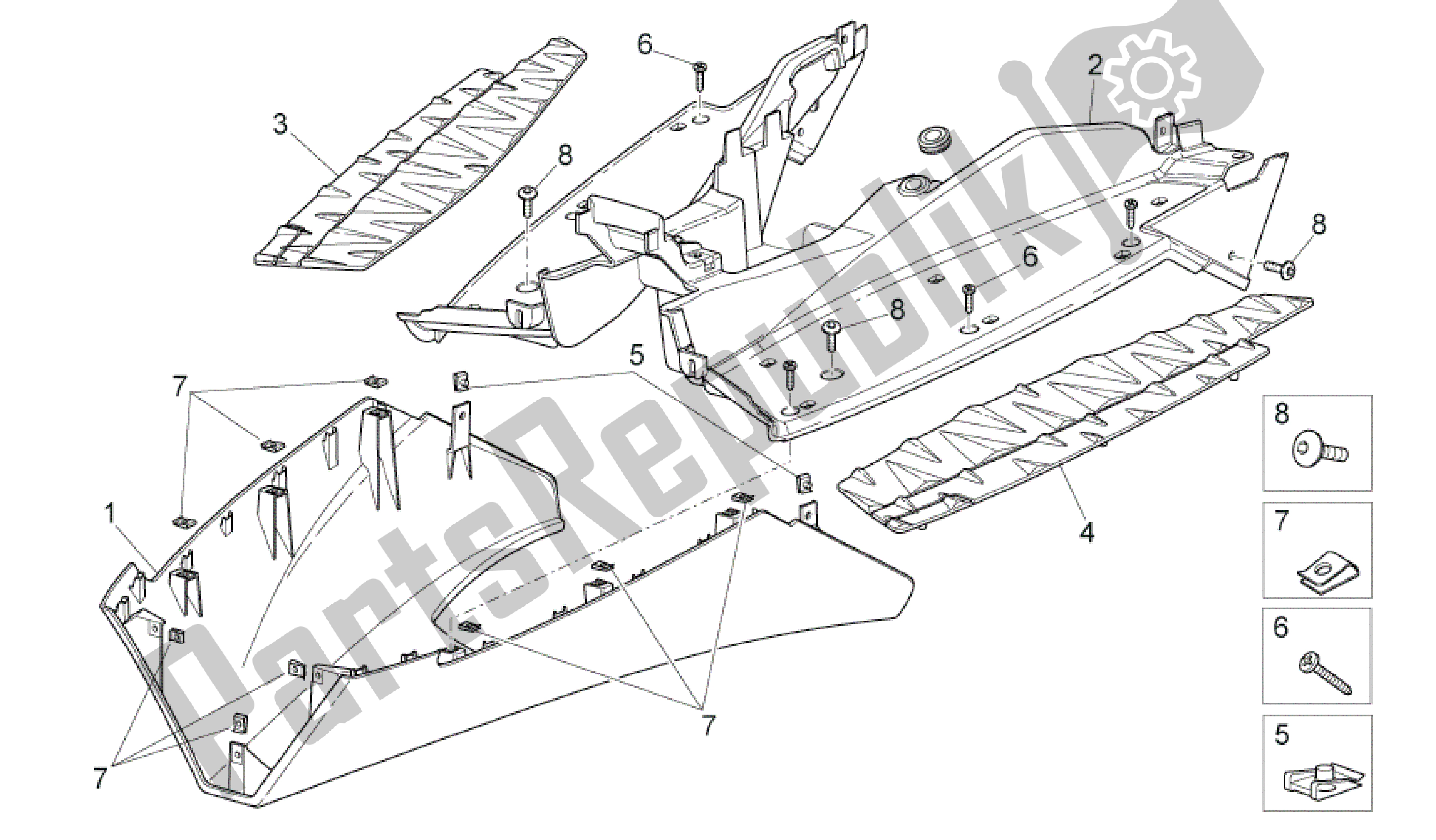 All parts for the Central Body Ii of the Aprilia SR 50 2010 - 2014