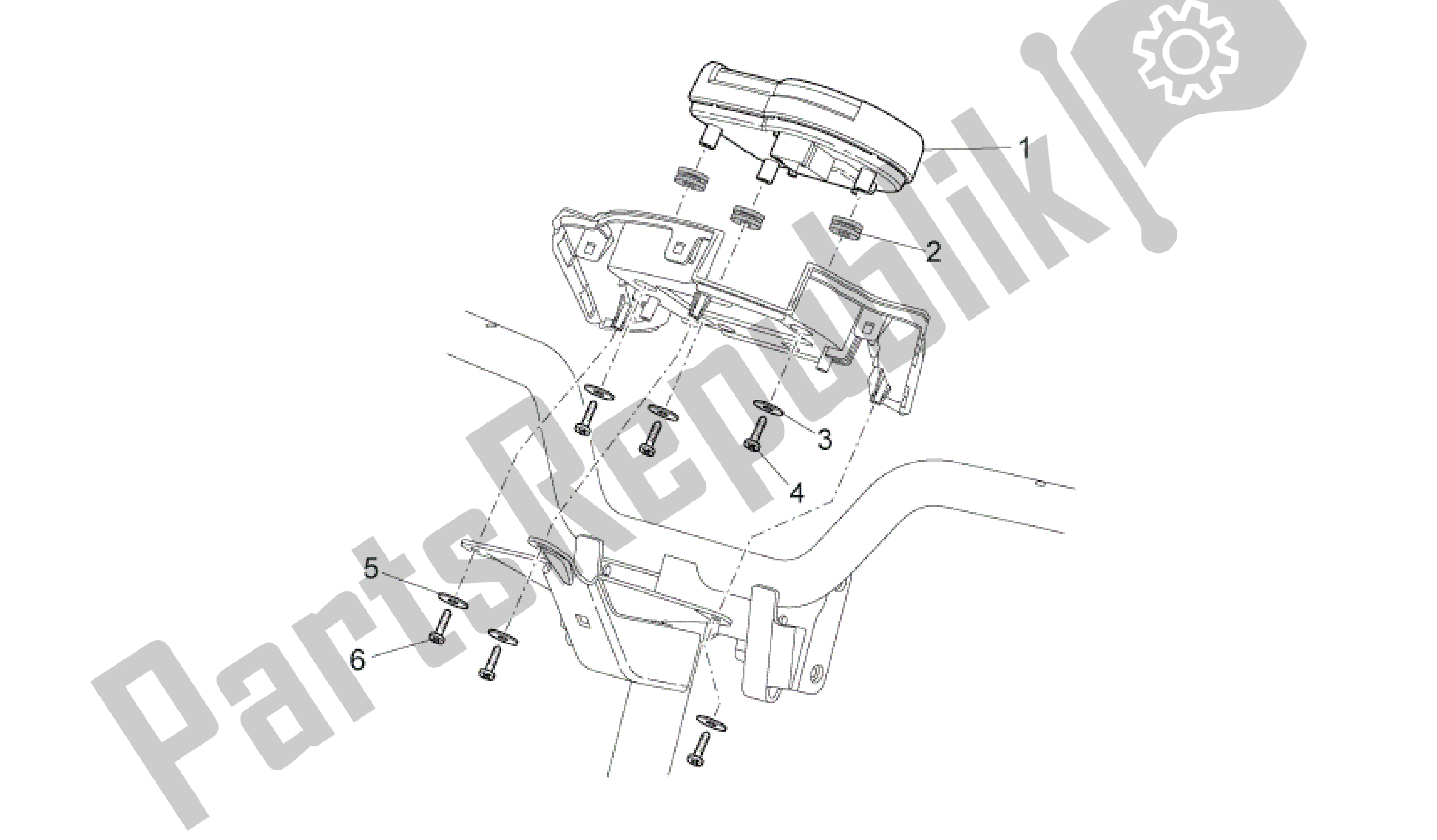 All parts for the Dashboard of the Aprilia SR 50 2010 - 2014