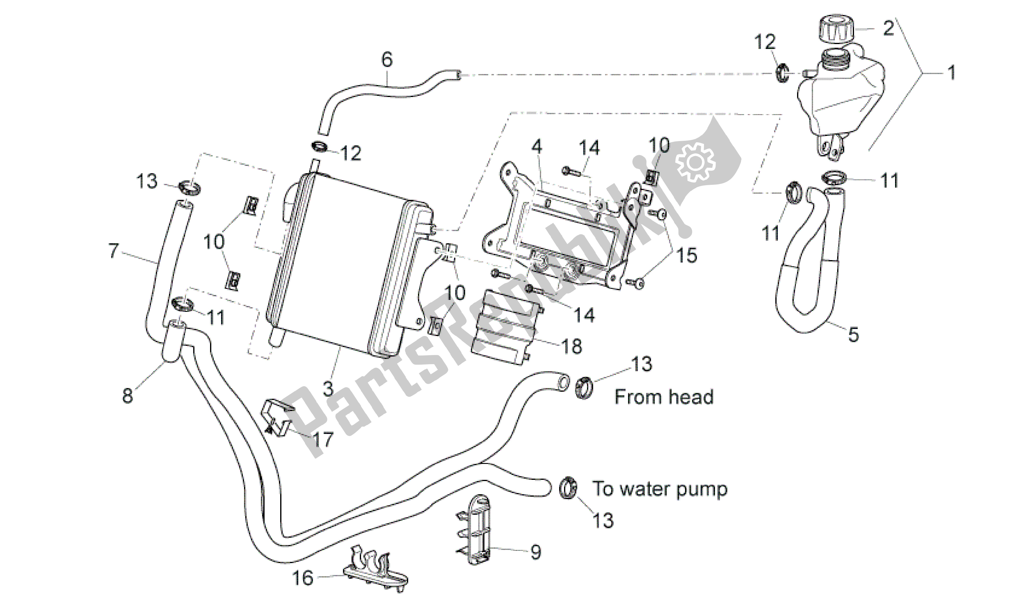 Alle Teile für das Kühlsystem des Aprilia SR 50 2010 - 2014