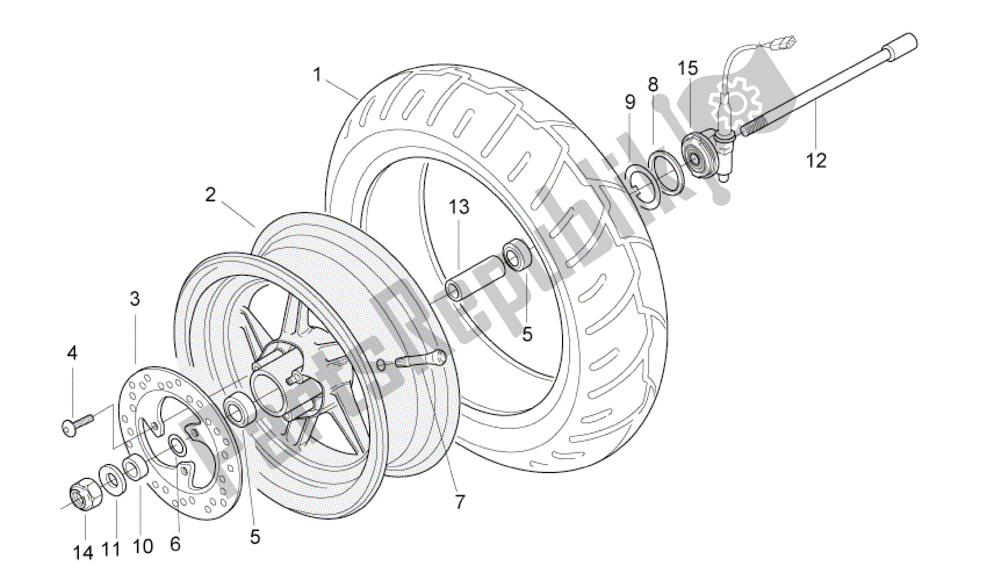 Todas las partes para Rueda Delantera de Aprilia SR 50 2010 - 2014