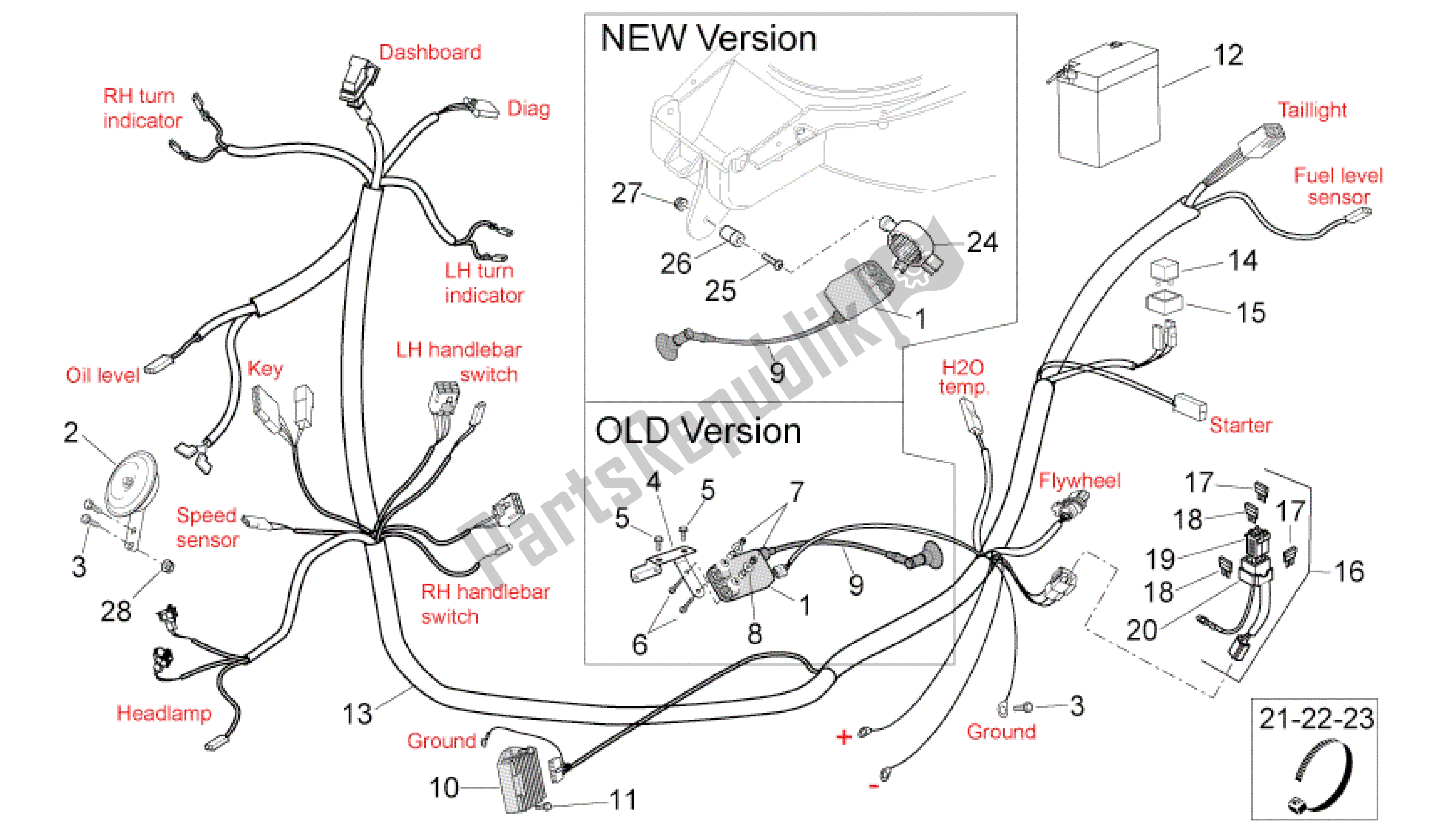 All parts for the Electrical System Ii of the Aprilia SR 50 2010 - 2014