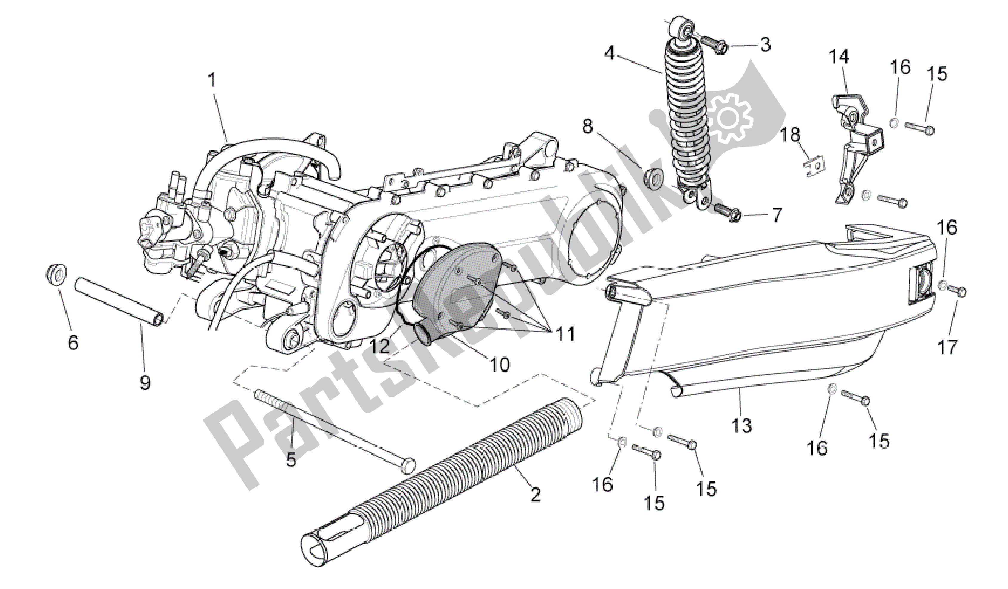 Tutte le parti per il Motore I del Aprilia SR 50 2010 - 2014