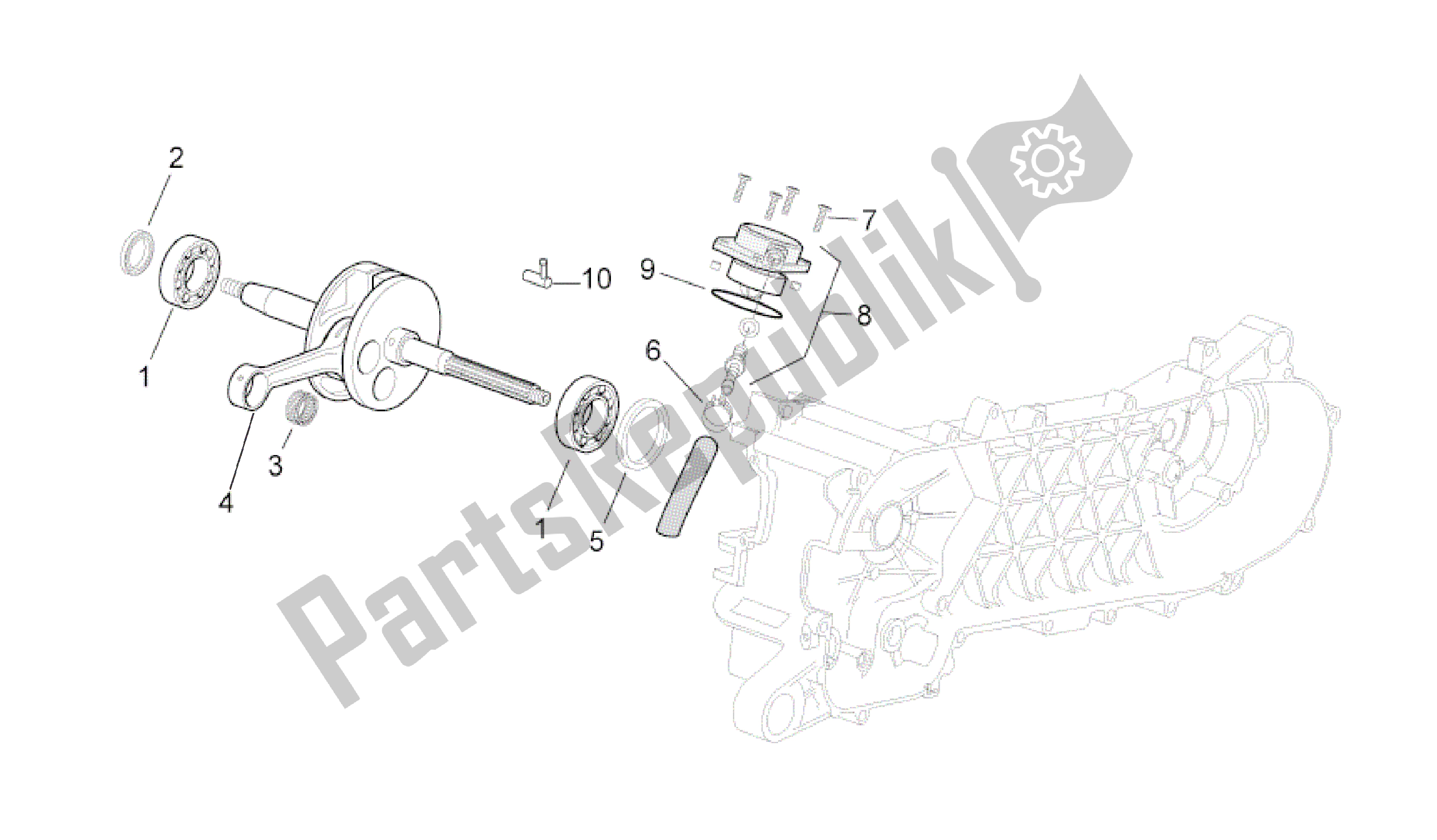 All parts for the Drive Shaft of the Aprilia SR 50 2010 - 2014