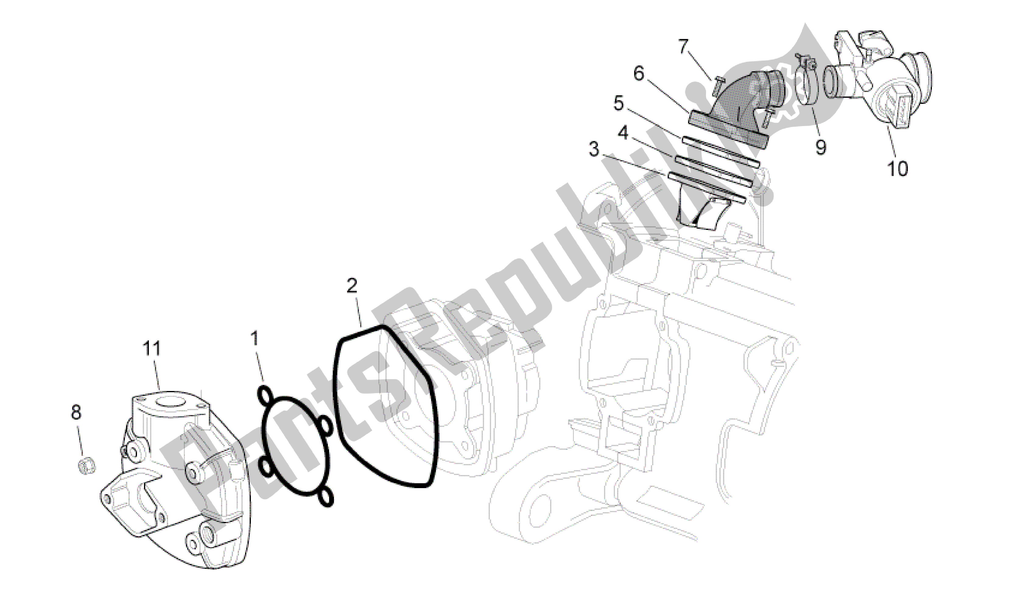 Toutes les pièces pour le Culasse / Corps De Papillon du Aprilia SR 50 2010 - 2014