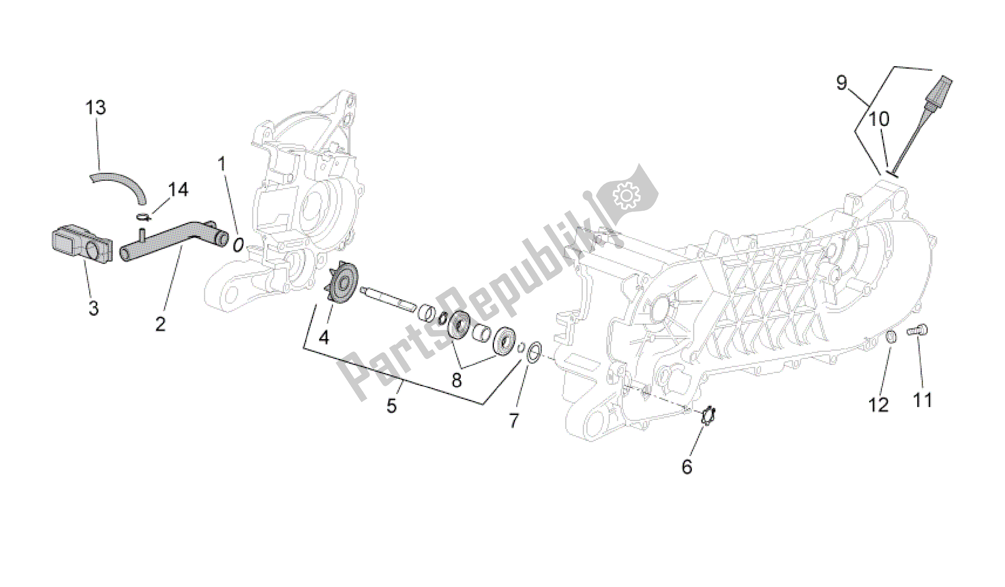 Tutte le parti per il Pompa Dell'acqua del Aprilia SR 50 2010 - 2014