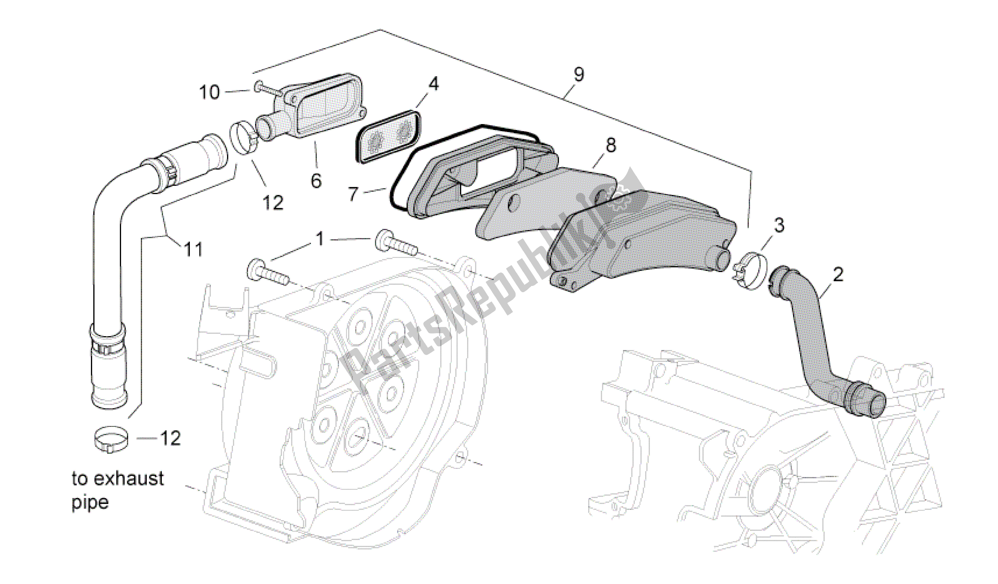 All parts for the Secondary Air of the Aprilia SR 50 2010 - 2014