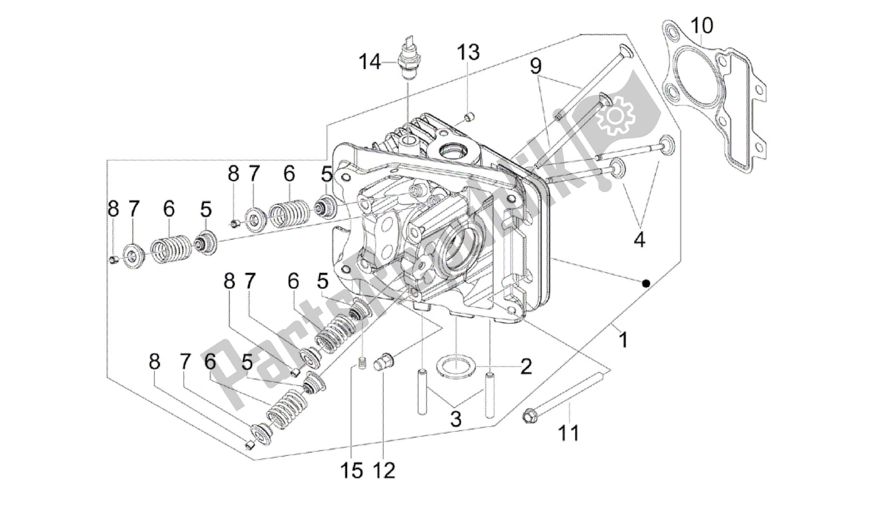 Alle Teile für das Kopfeinheit - Ventil des Aprilia SR 50 2013