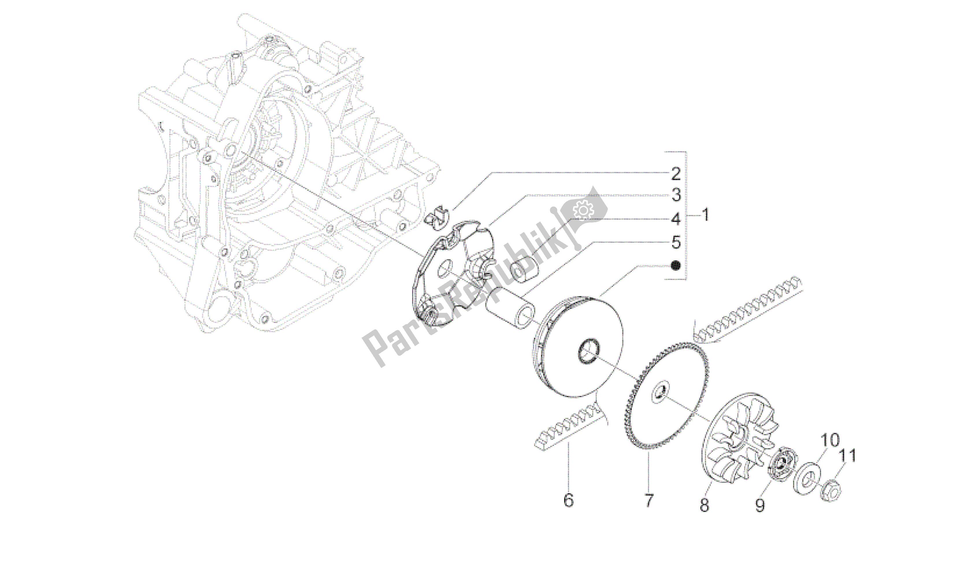 Todas as partes de Polia Motriz do Aprilia SR 50 2013