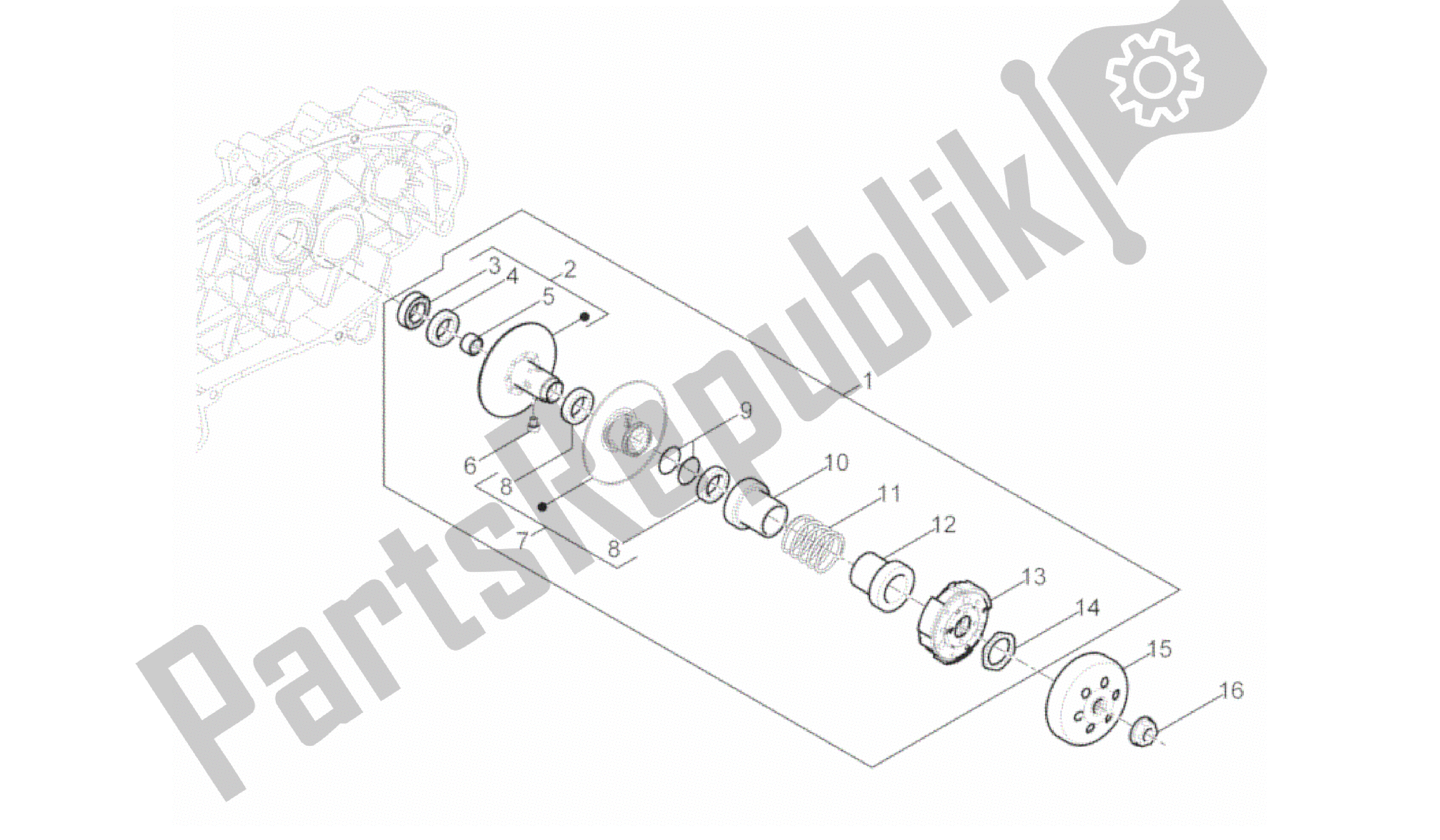 Toutes les pièces pour le Poulie Menée du Aprilia SR 50 2013