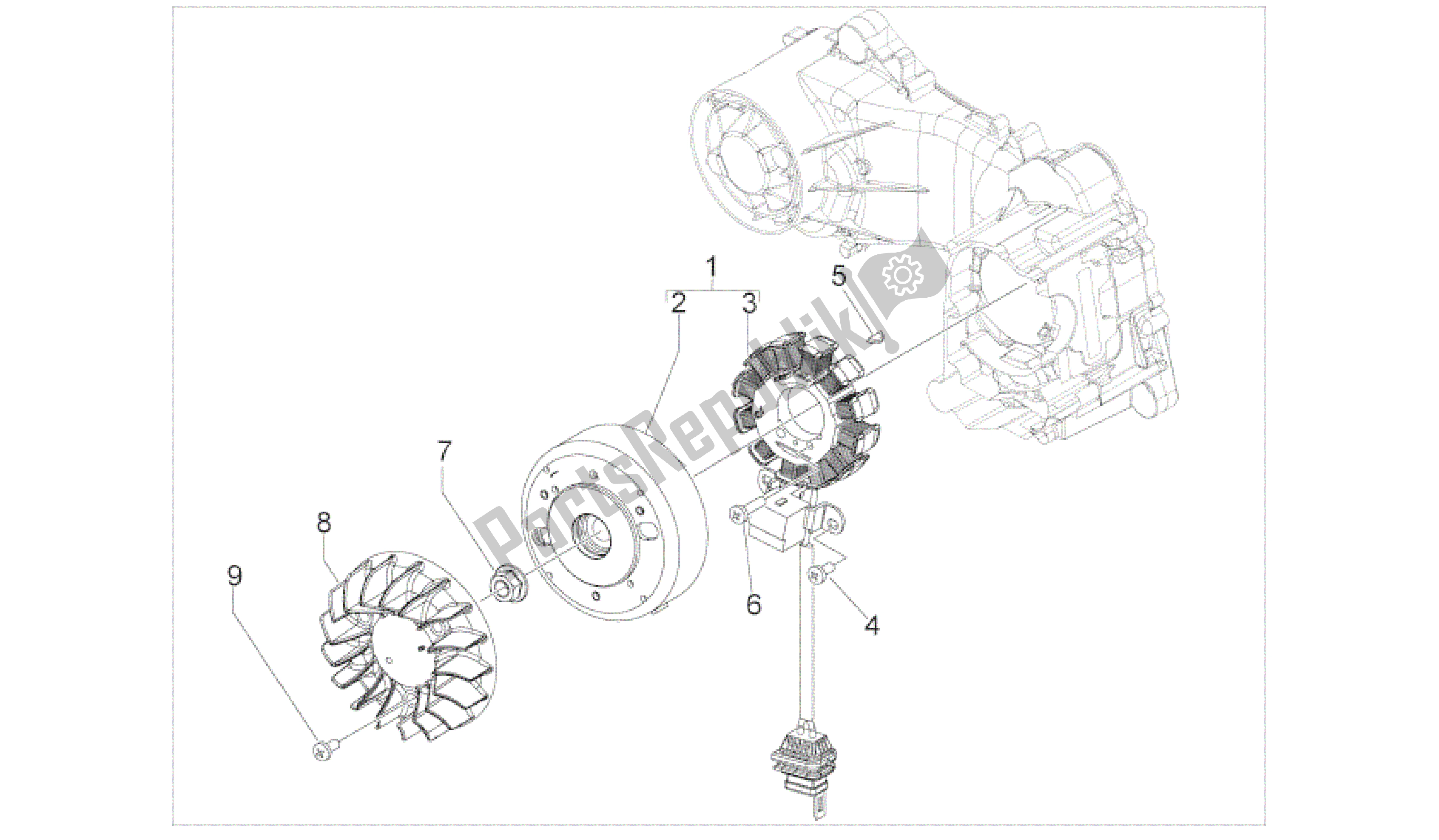 Todas las partes para Volante Magneto de Aprilia SR 50 2013