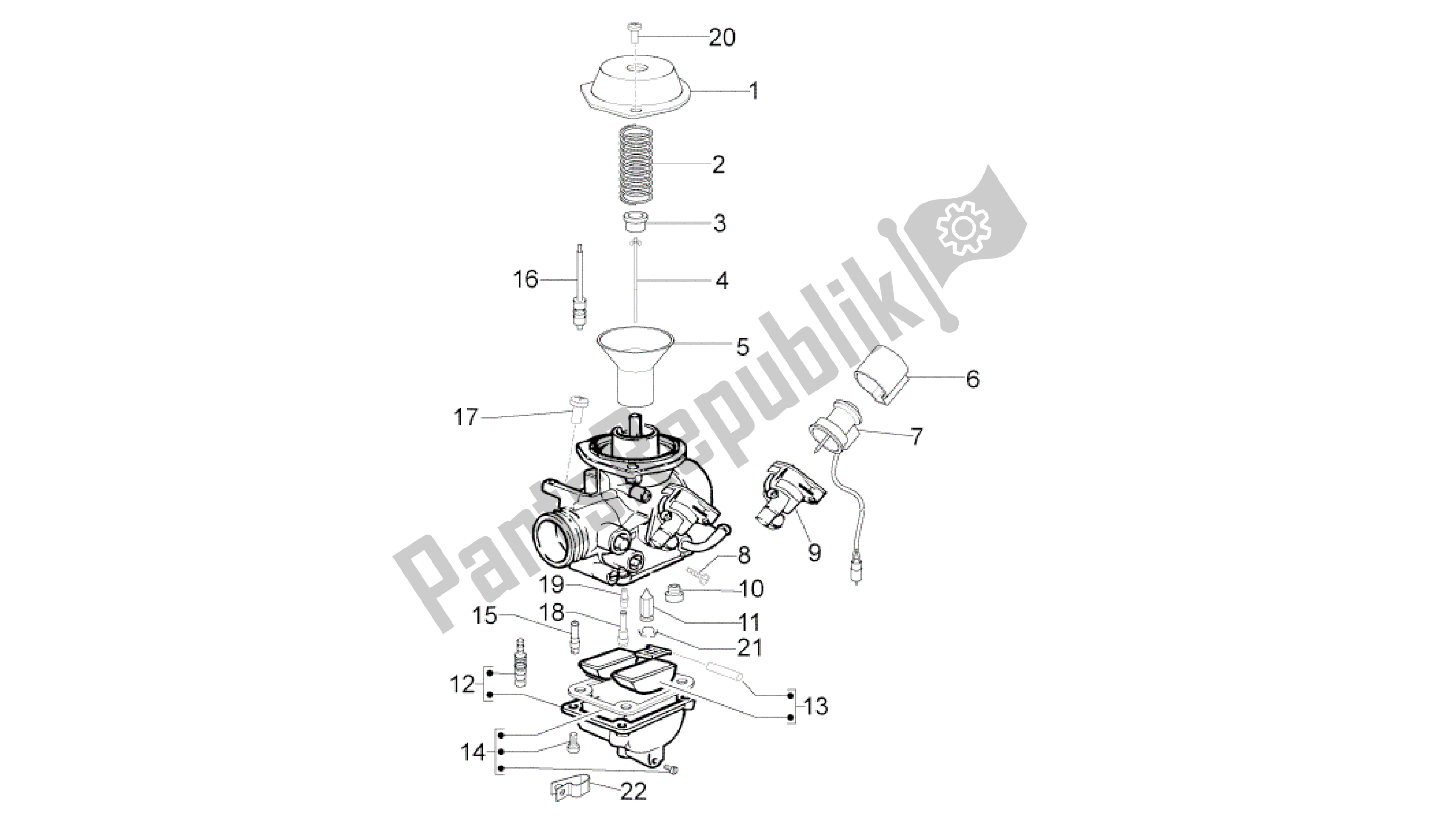 Todas as partes de Componentes Do Carburador do Aprilia SR 50 2013