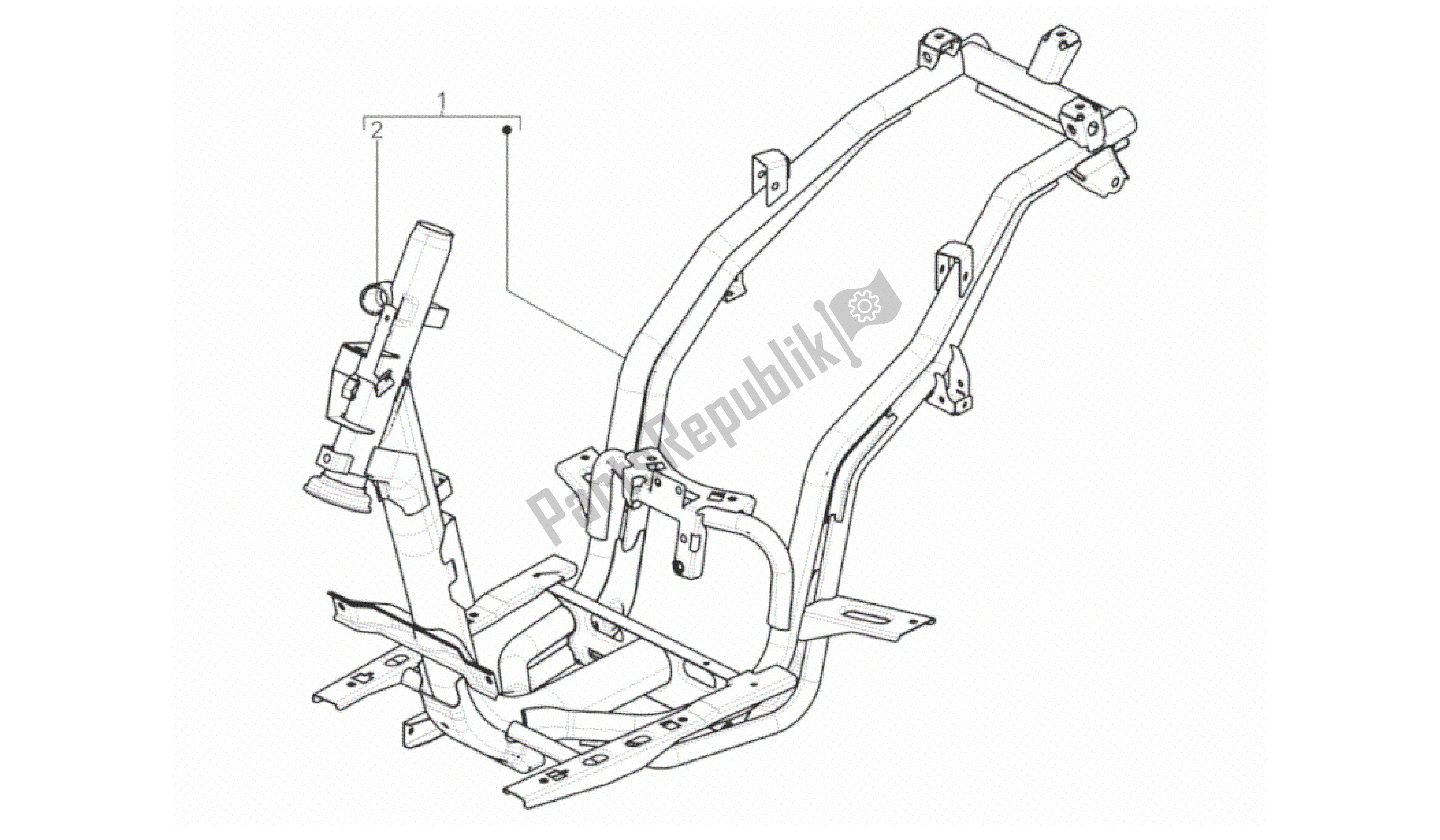 Alle onderdelen voor de Frame / Carrosserie van de Aprilia SR 50 2013