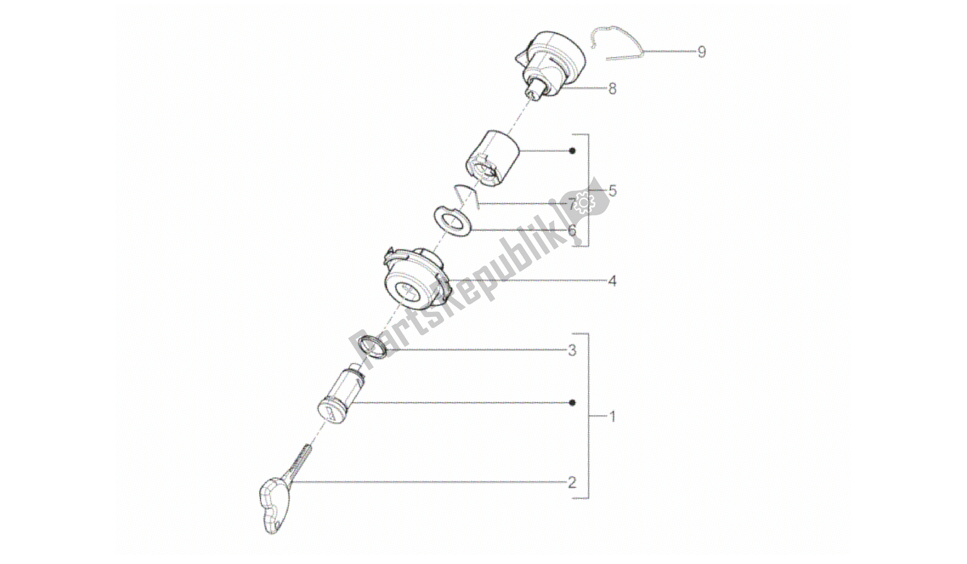 Toutes les pièces pour le Serrures du Aprilia SR 50 2013