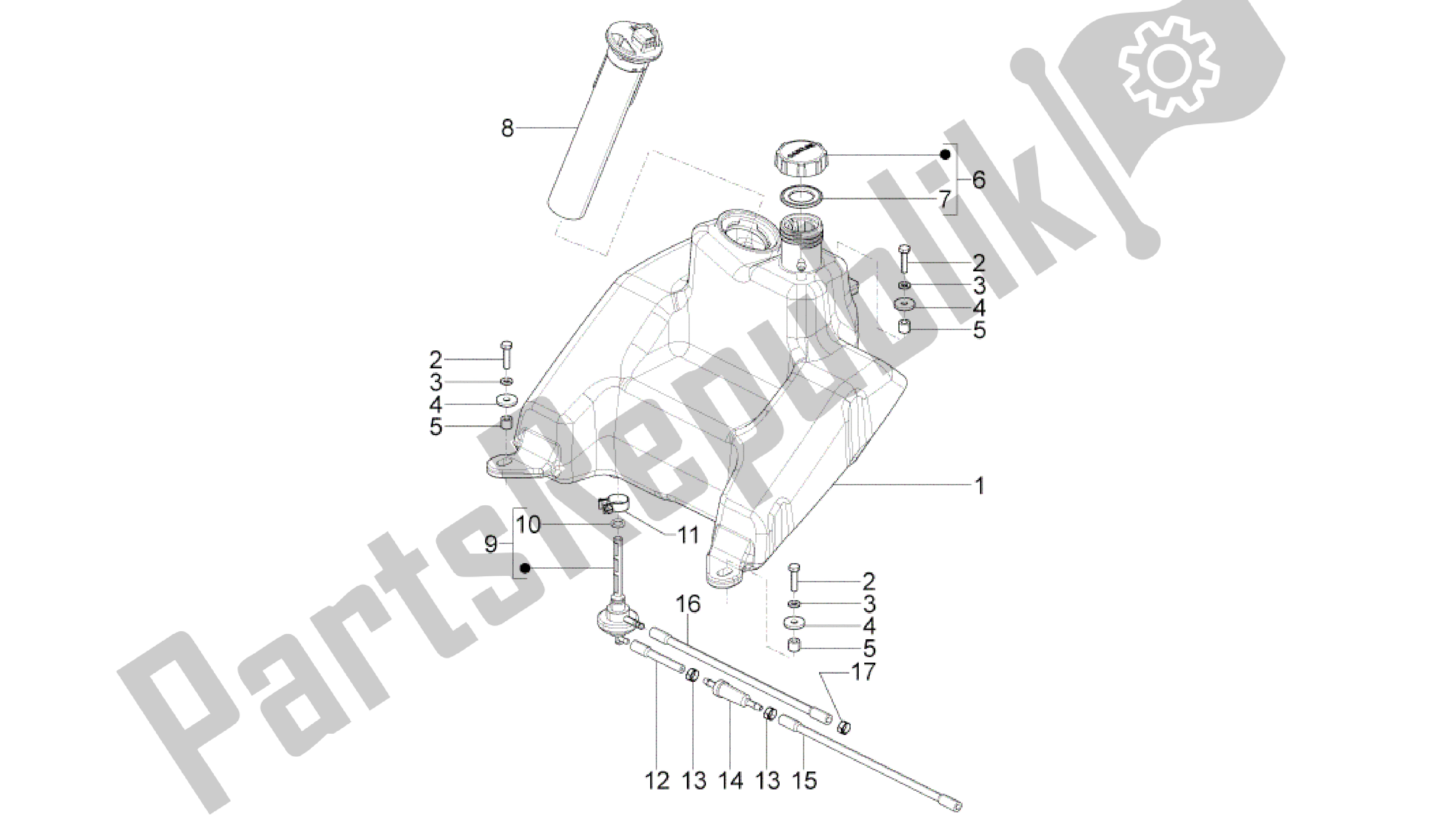 Todas las partes para Depósito De Combustible de Aprilia SR 50 2013