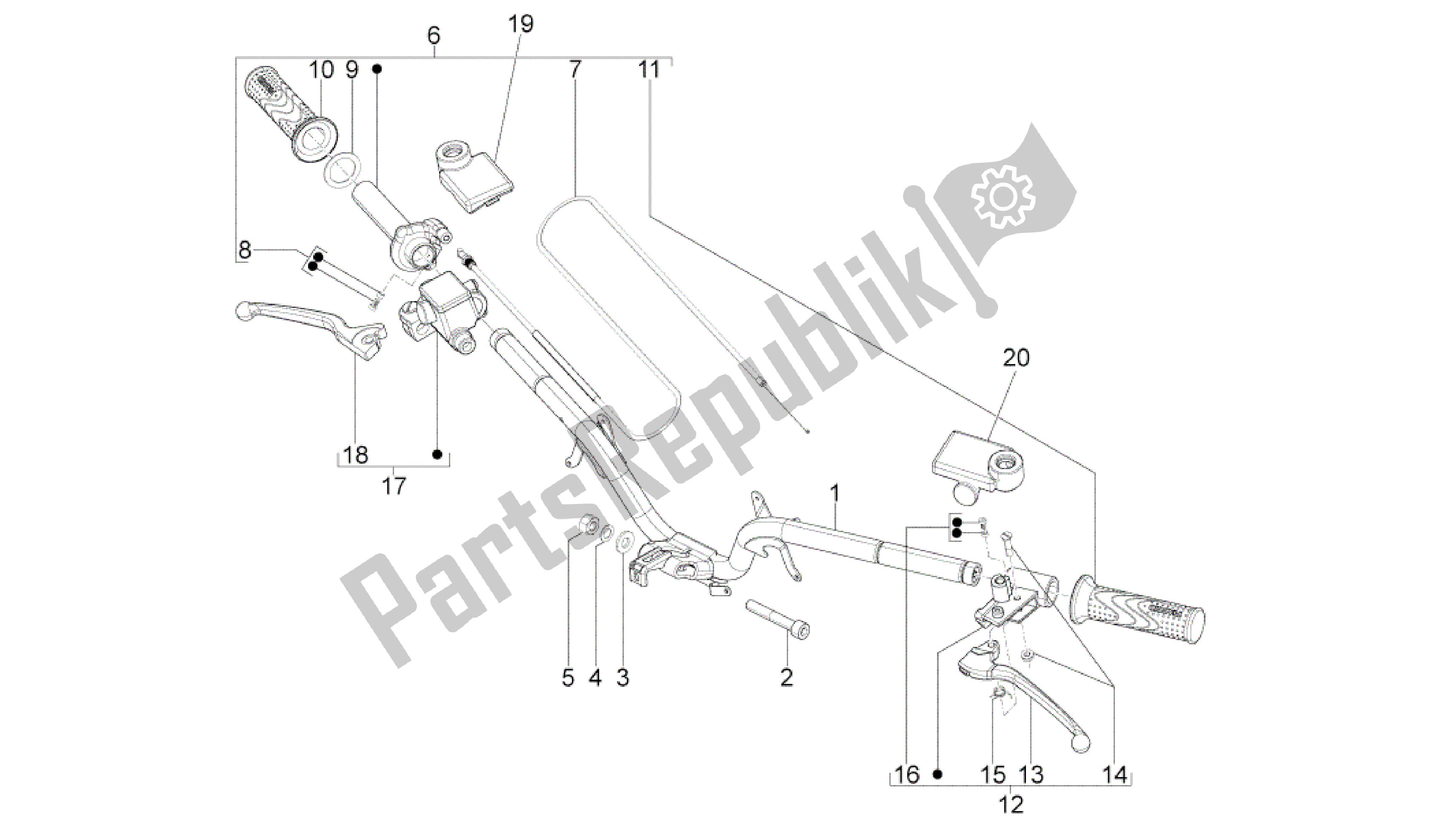 Toutes les pièces pour le Guidon - Master Cil. Du Aprilia SR 50 2013