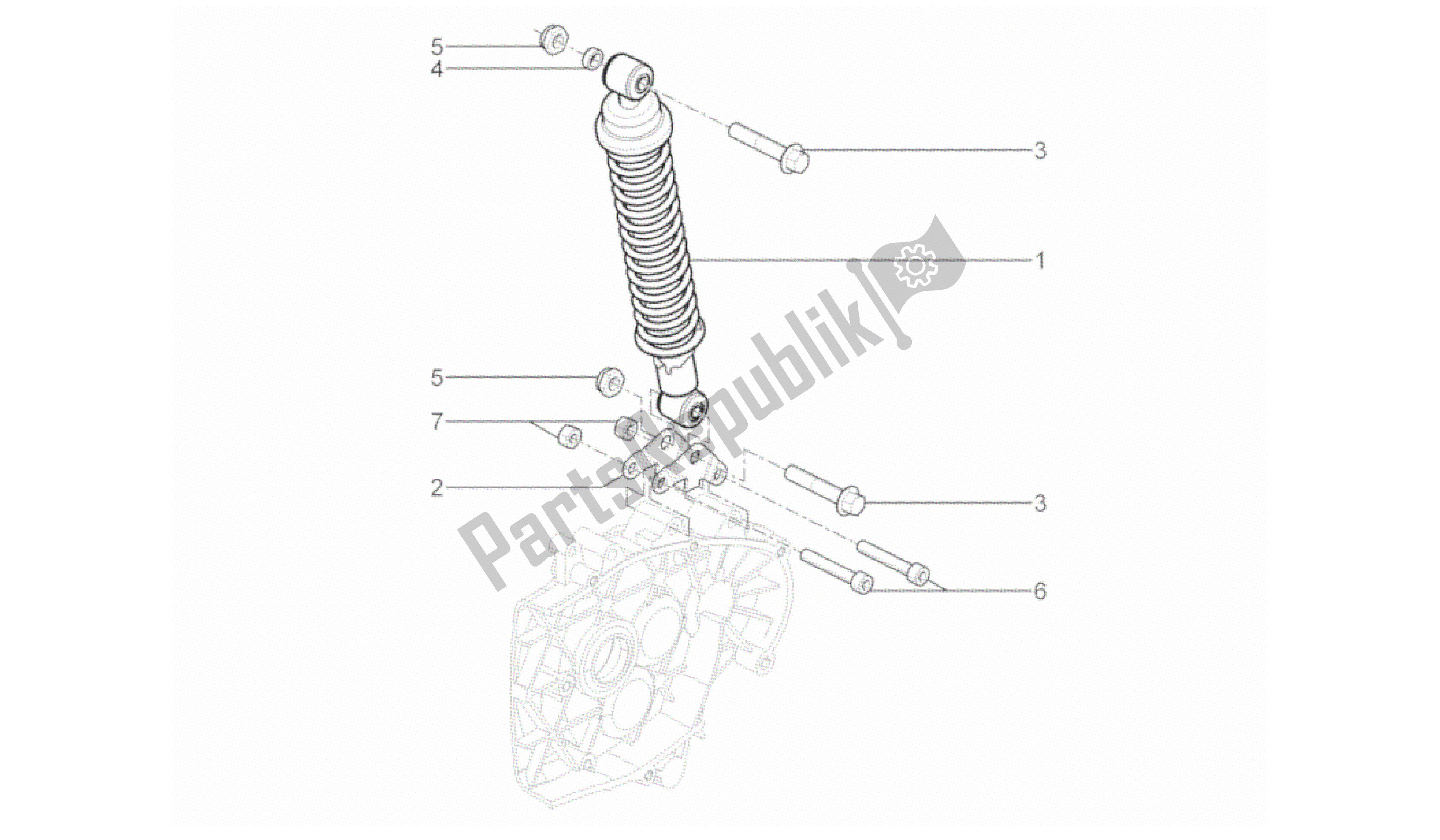 All parts for the Rear Suspension - Shock Absorber/s of the Aprilia SR 50 2013