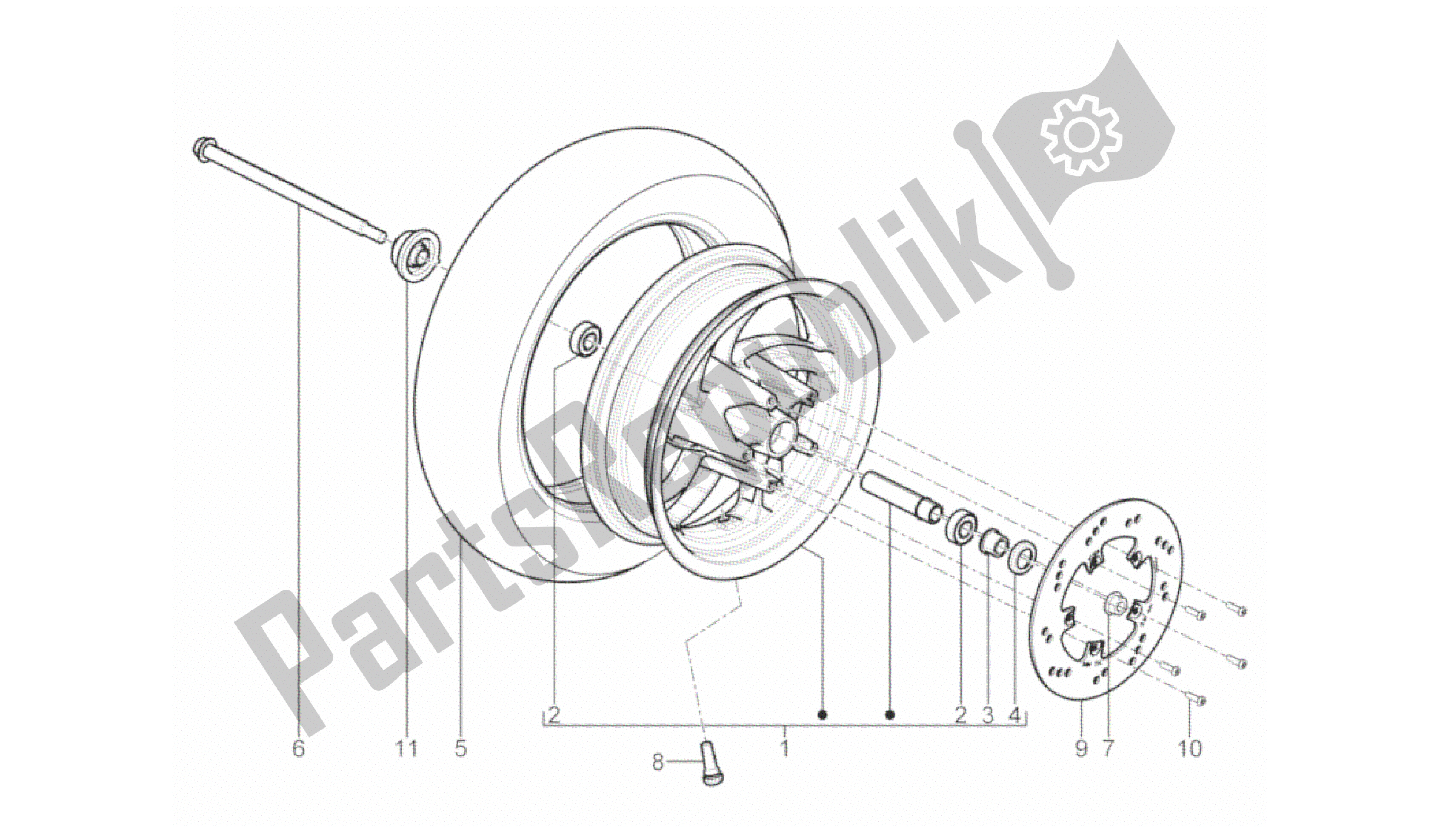 Toutes les pièces pour le Roue Avant du Aprilia SR 50 2013