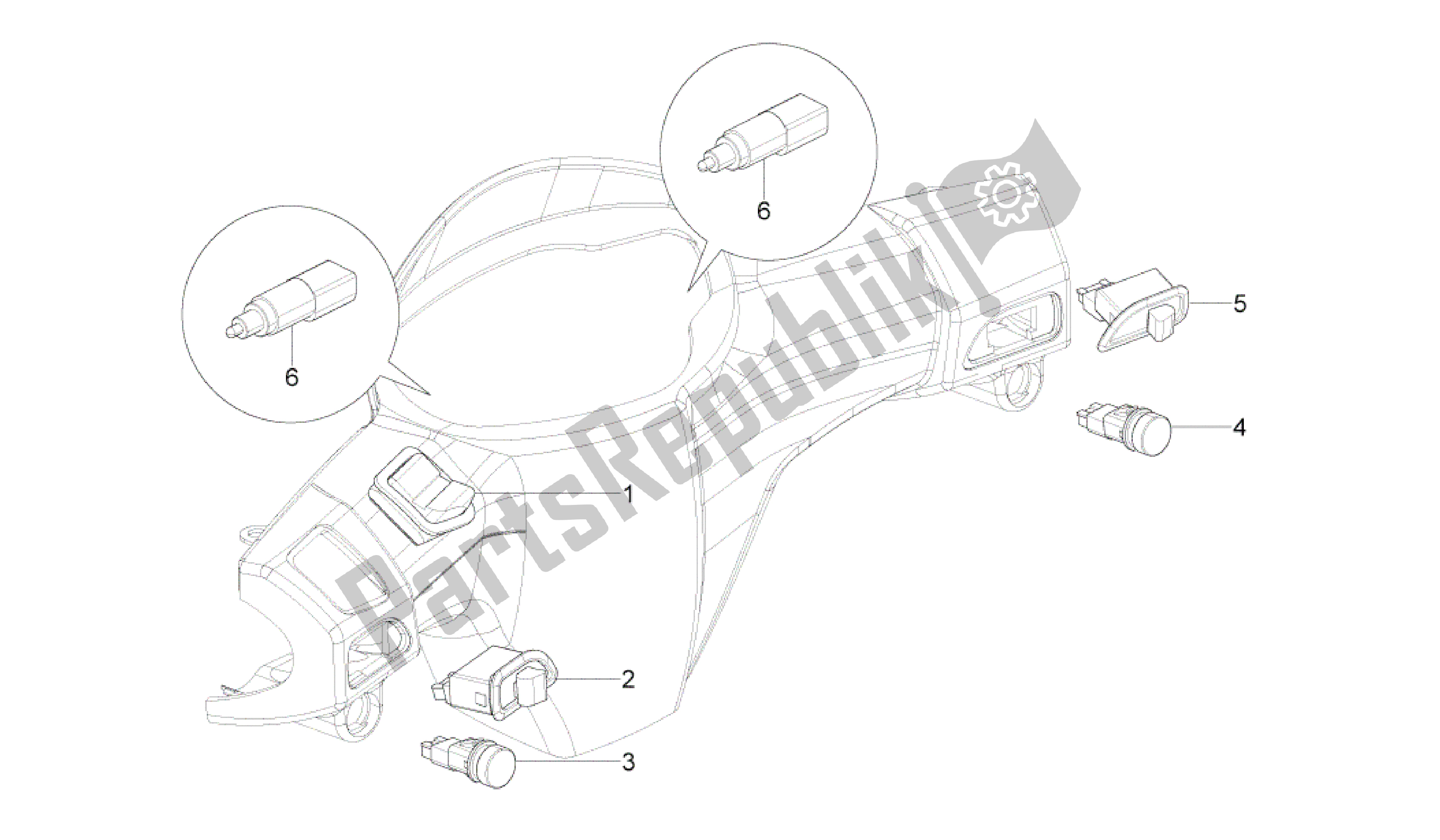 Toutes les pièces pour le Sélecteurs - Interrupteurs - Boutons du Aprilia SR 50 2013