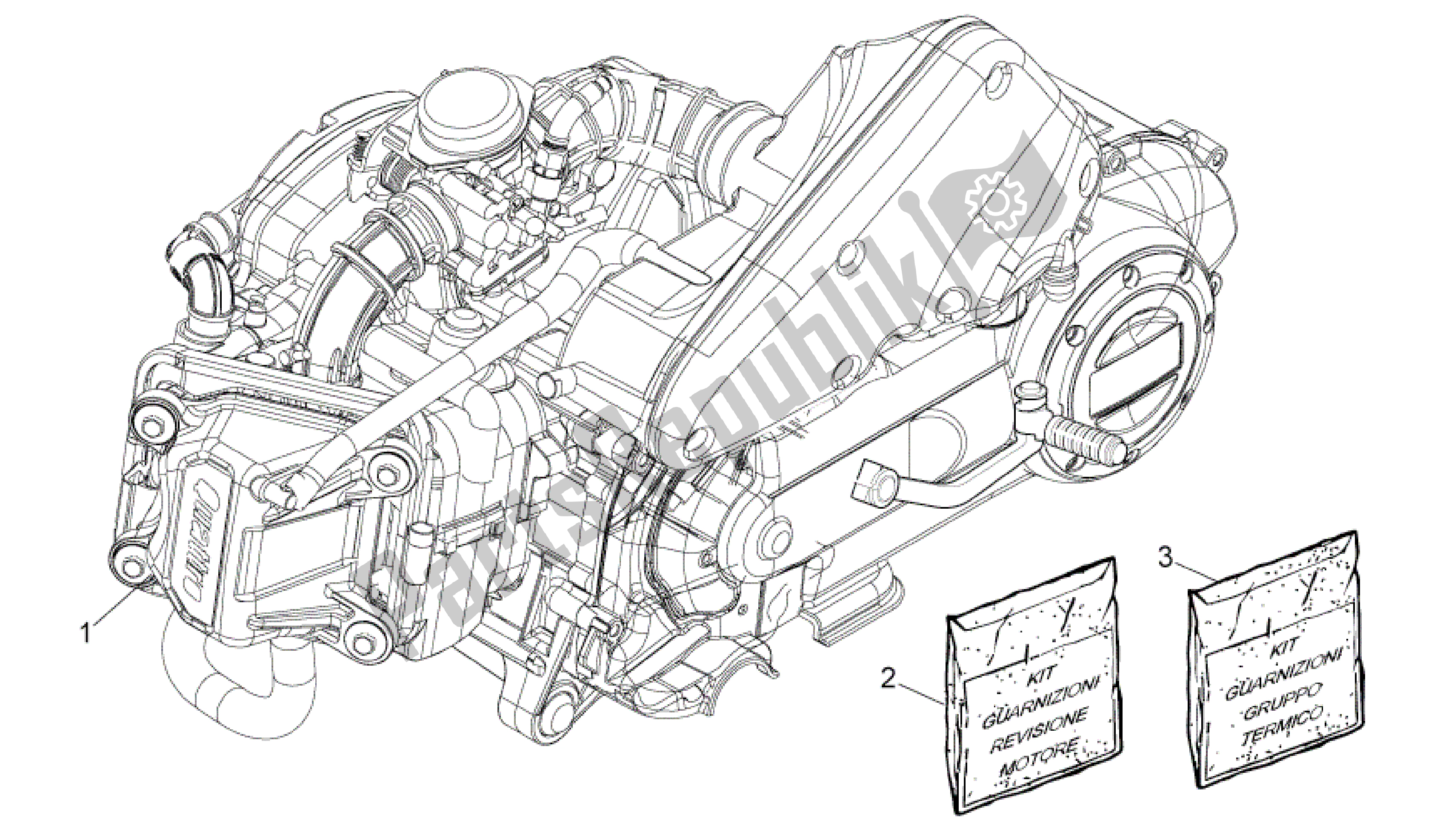 Todas as partes de Montagem De Motor do Aprilia SR 50 2013