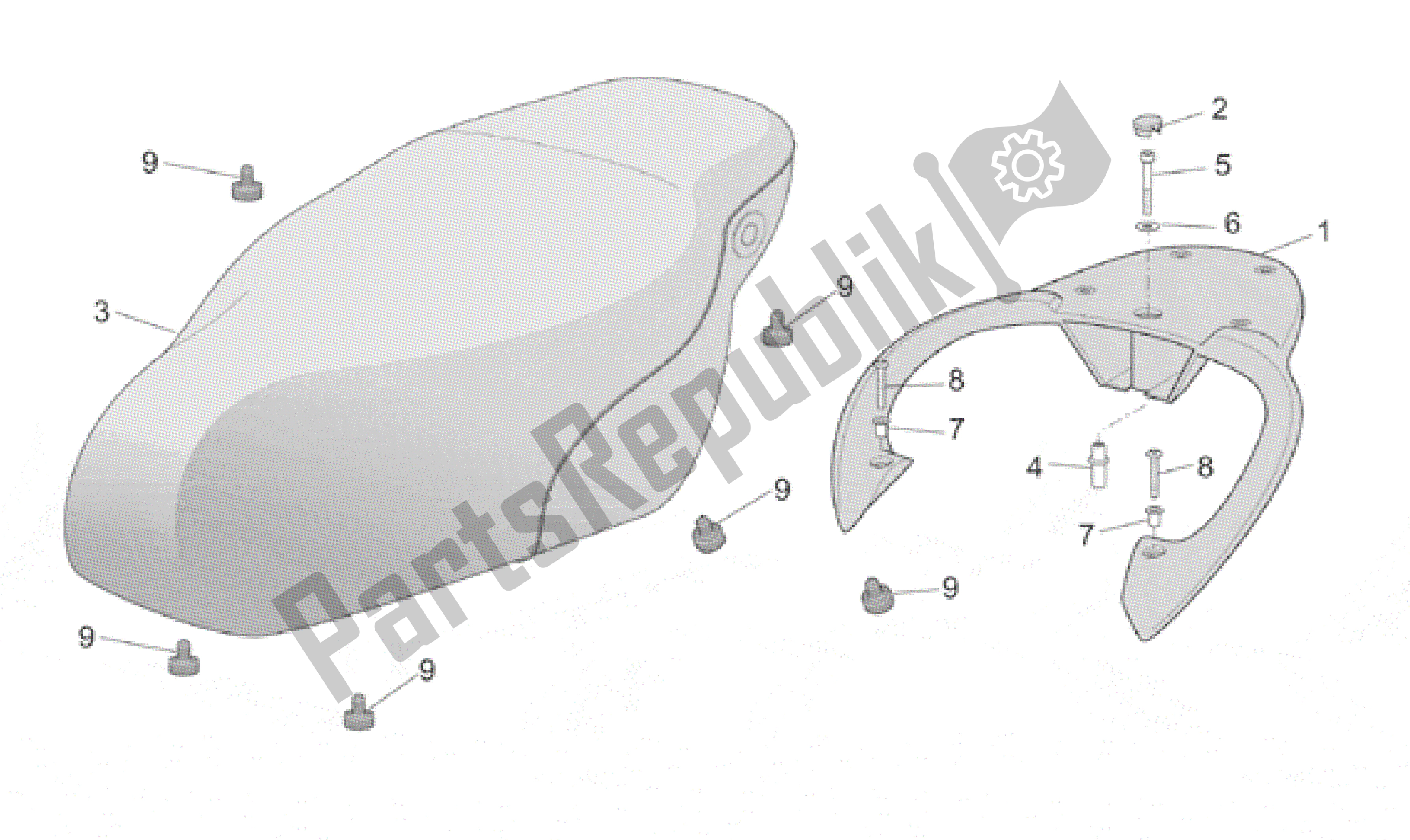 Toutes les pièces pour le Siège - Porteur du Aprilia Scarabeo 50 2001 - 2004