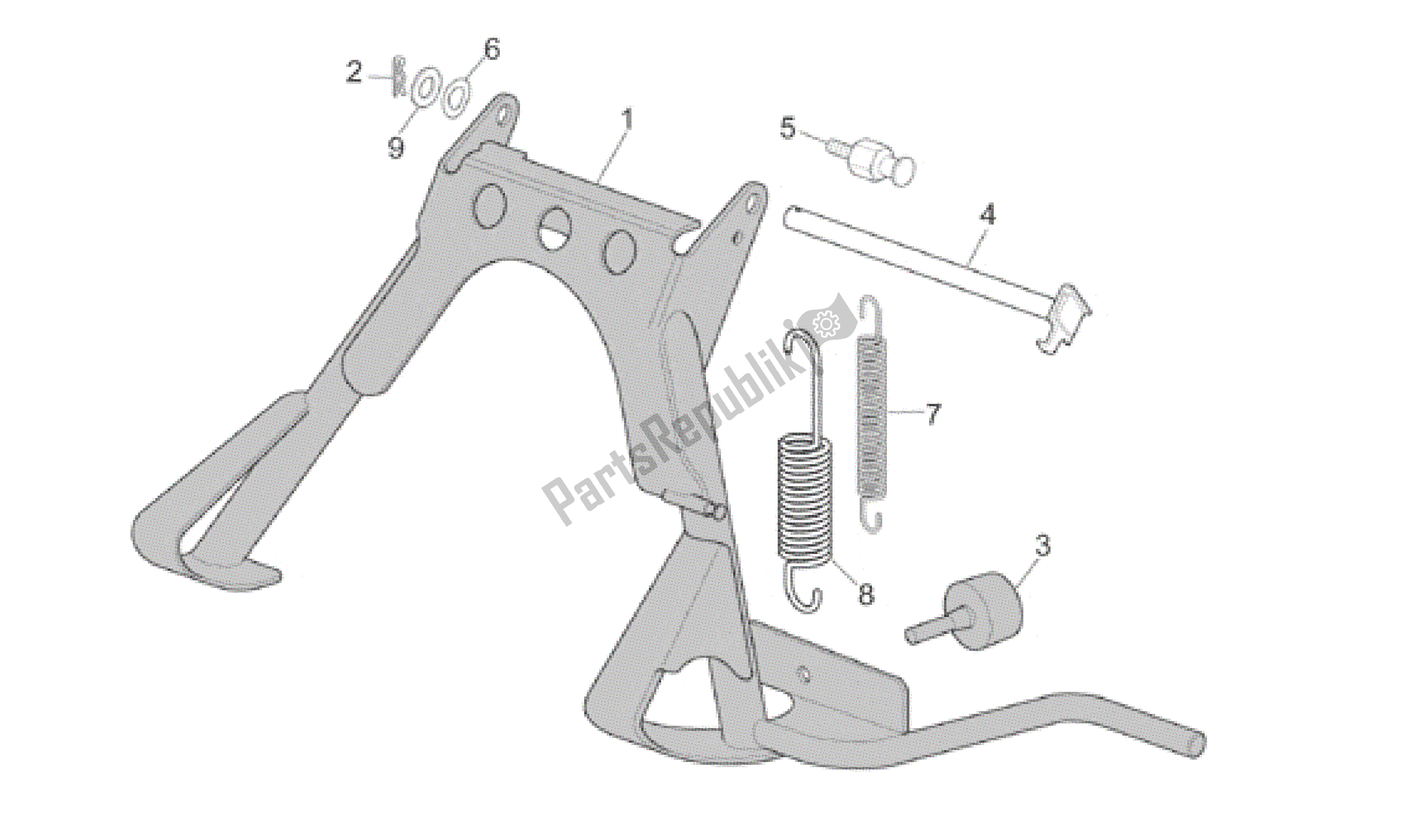 Todas las partes para Soporte Central de Aprilia Scarabeo 50 2001 - 2004