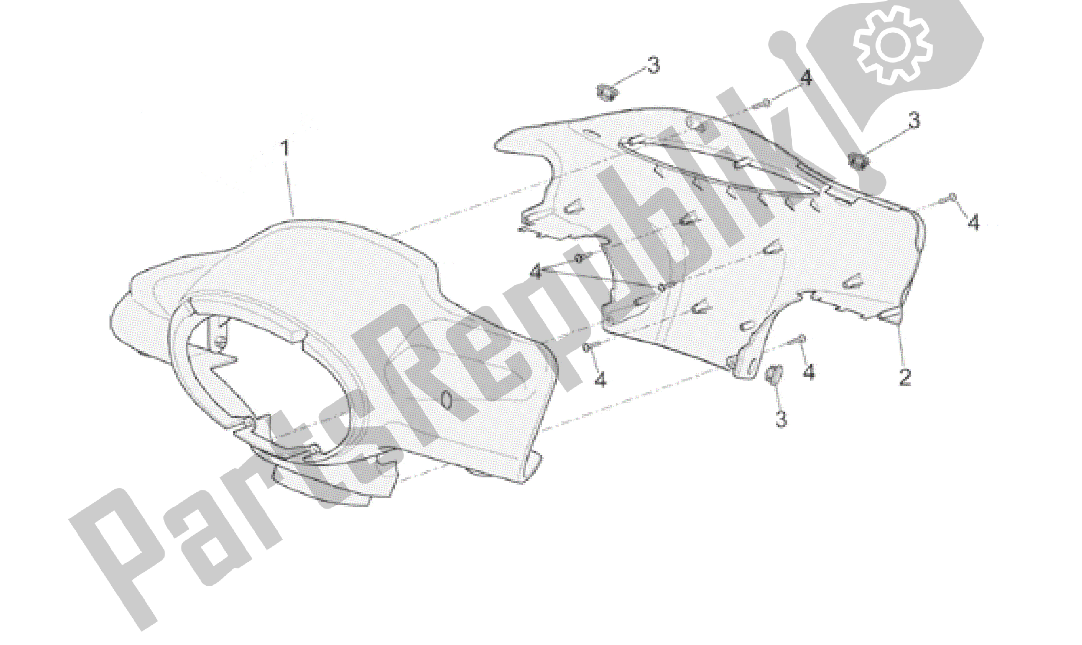 All parts for the Front Body I of the Aprilia Scarabeo 50 2001 - 2004