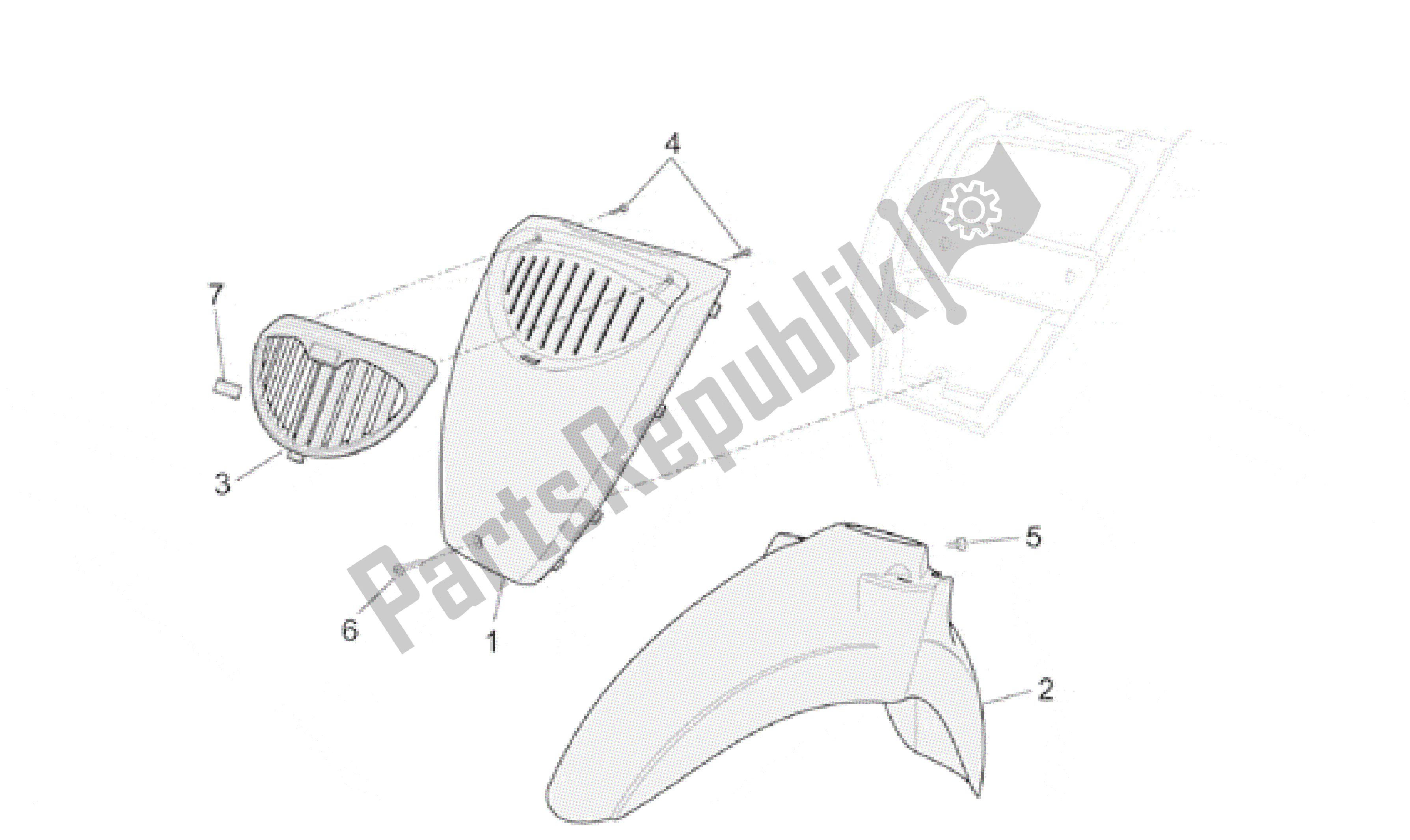 Todas as partes de Corpo Frontal Ii do Aprilia Scarabeo 50 2001 - 2004