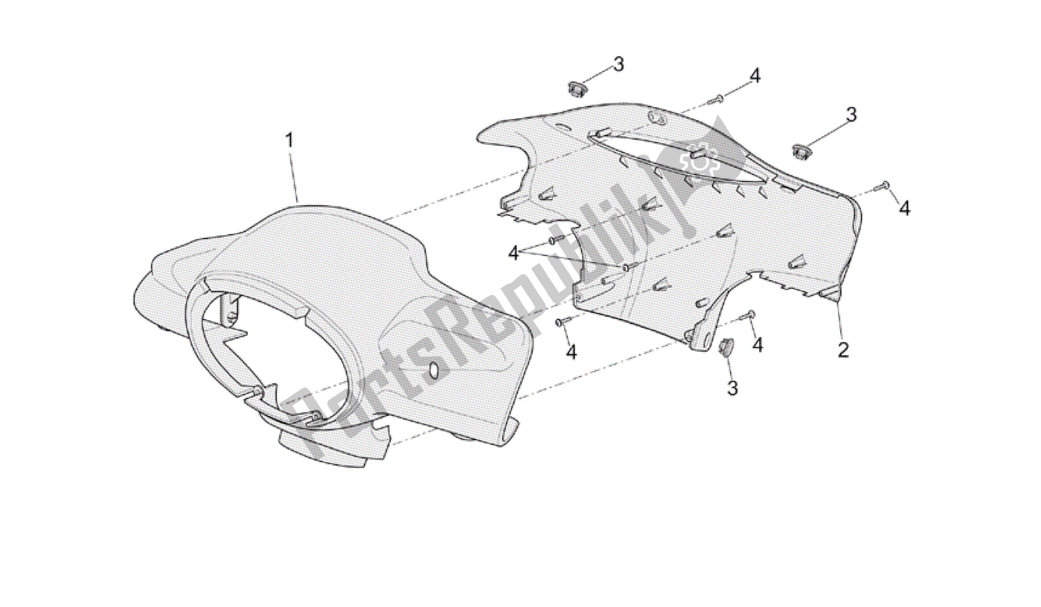 Toutes les pièces pour le Corps Avant I du Aprilia Scarabeo 50 2002 - 2006