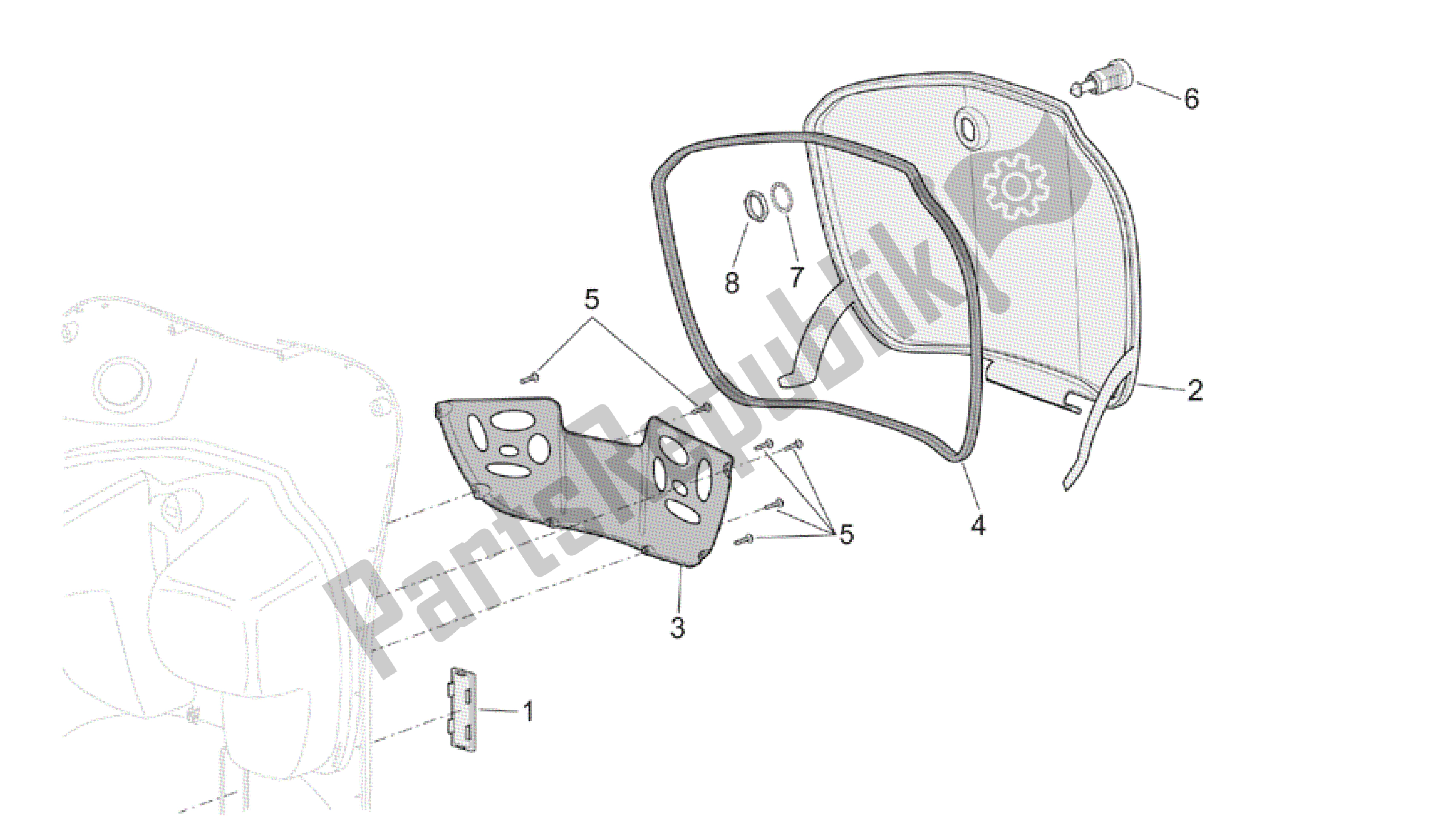 Todas las partes para Cuerpo Central I de Aprilia Scarabeo 50 2002 - 2006