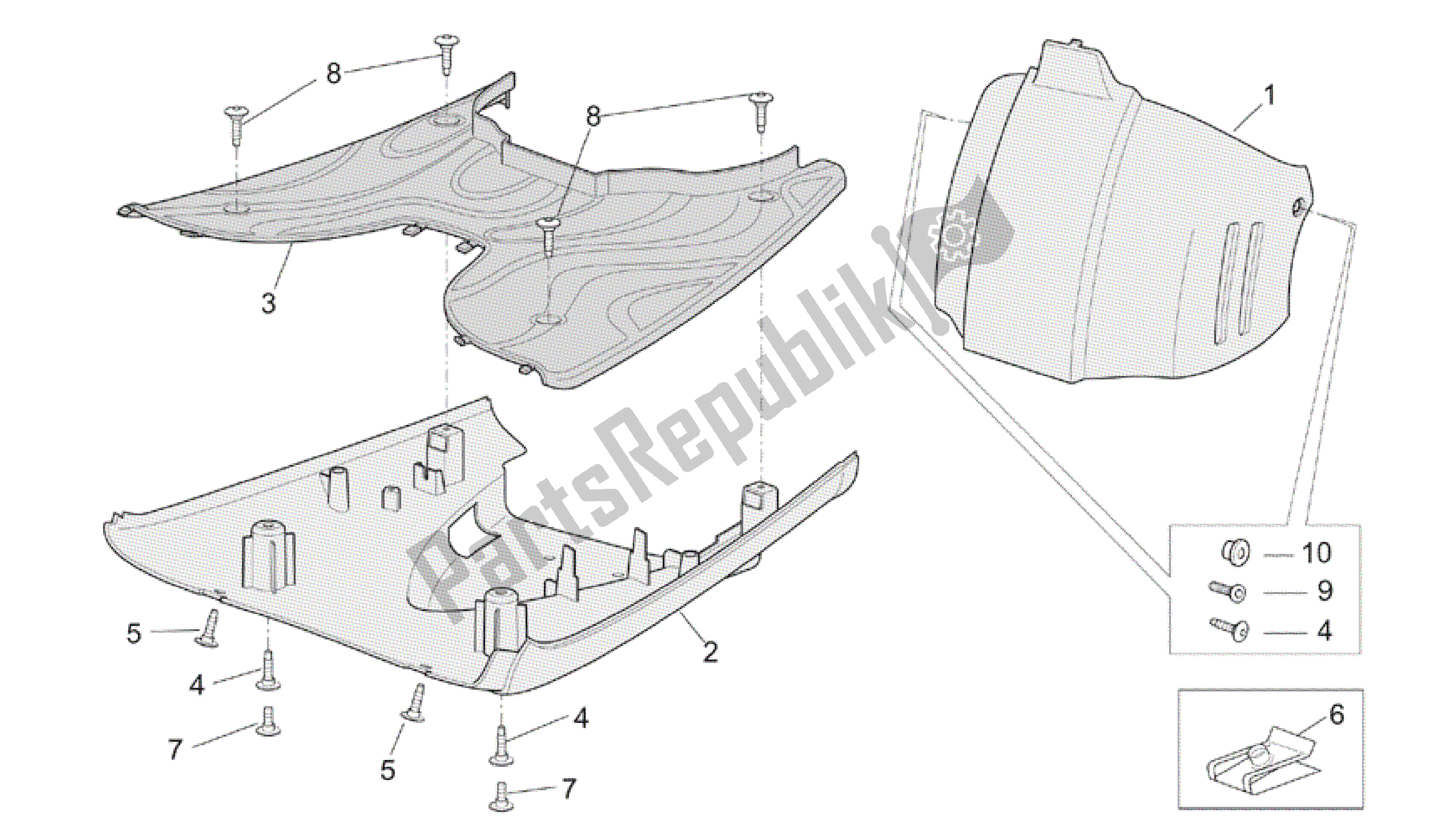 Alle Teile für das Zentralkörper Ii des Aprilia Scarabeo 50 2002 - 2006