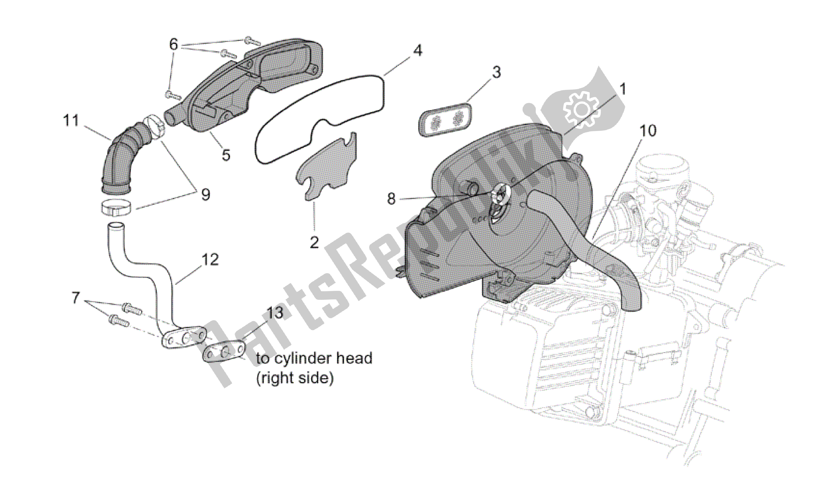 Toutes les pièces pour le Air Secondaire du Aprilia Scarabeo 50 2002 - 2006