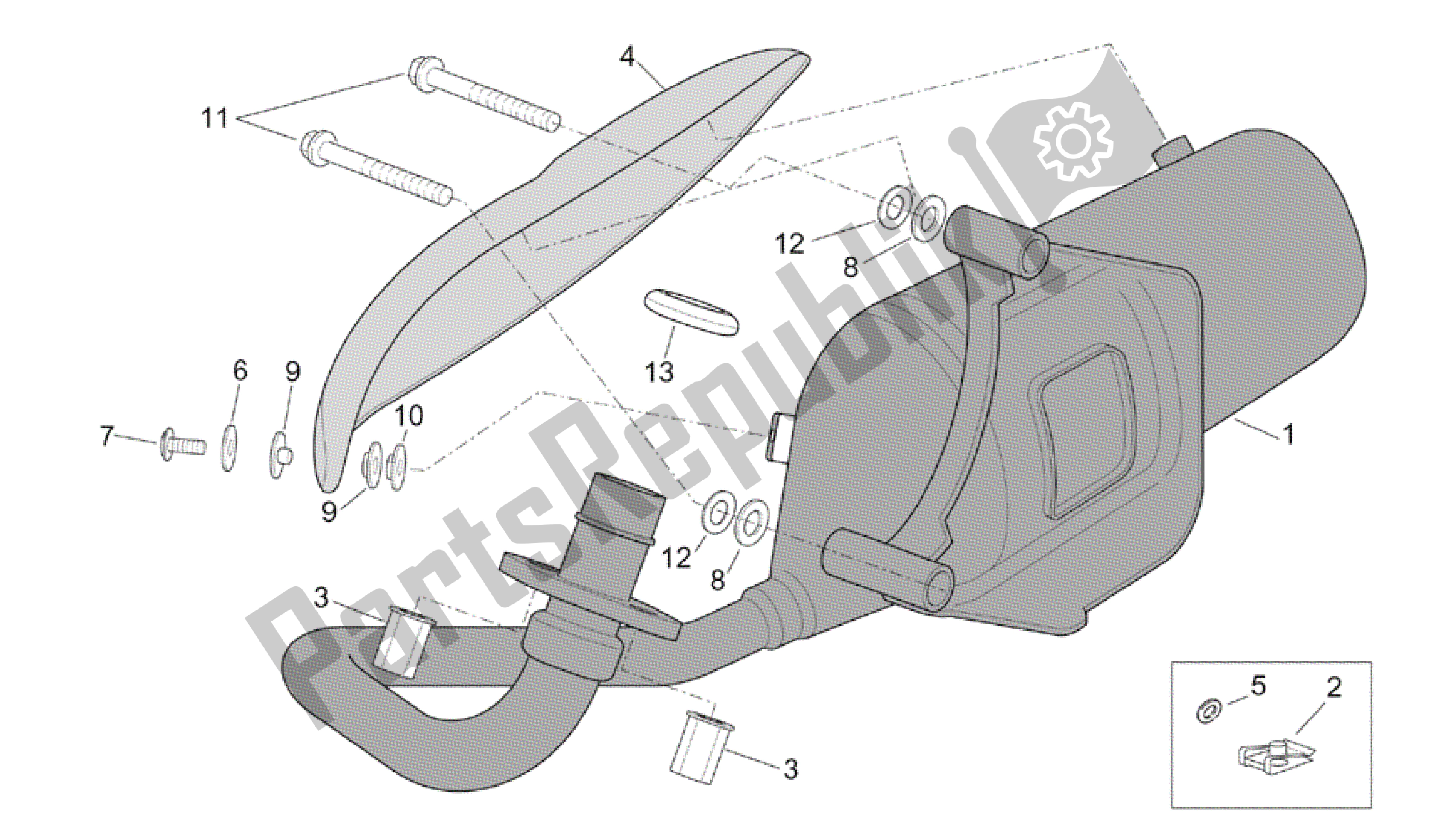 Alle Teile für das Auspuff des Aprilia Scarabeo 50 2002 - 2006