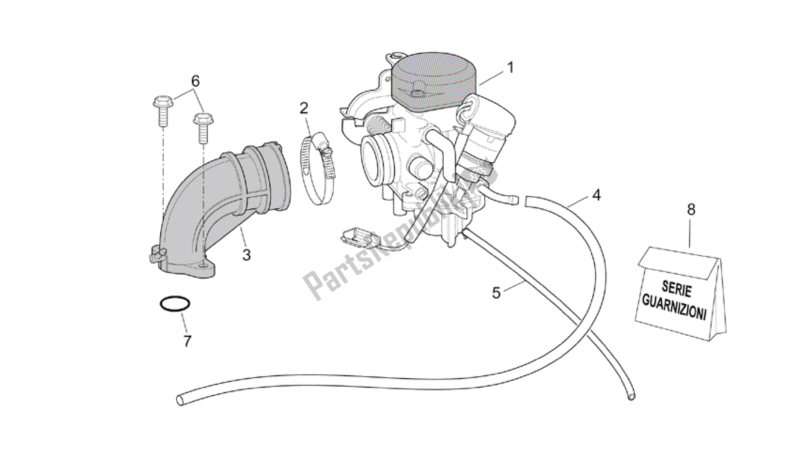 Todas las partes para Carburador I de Aprilia Scarabeo 50 2002 - 2006