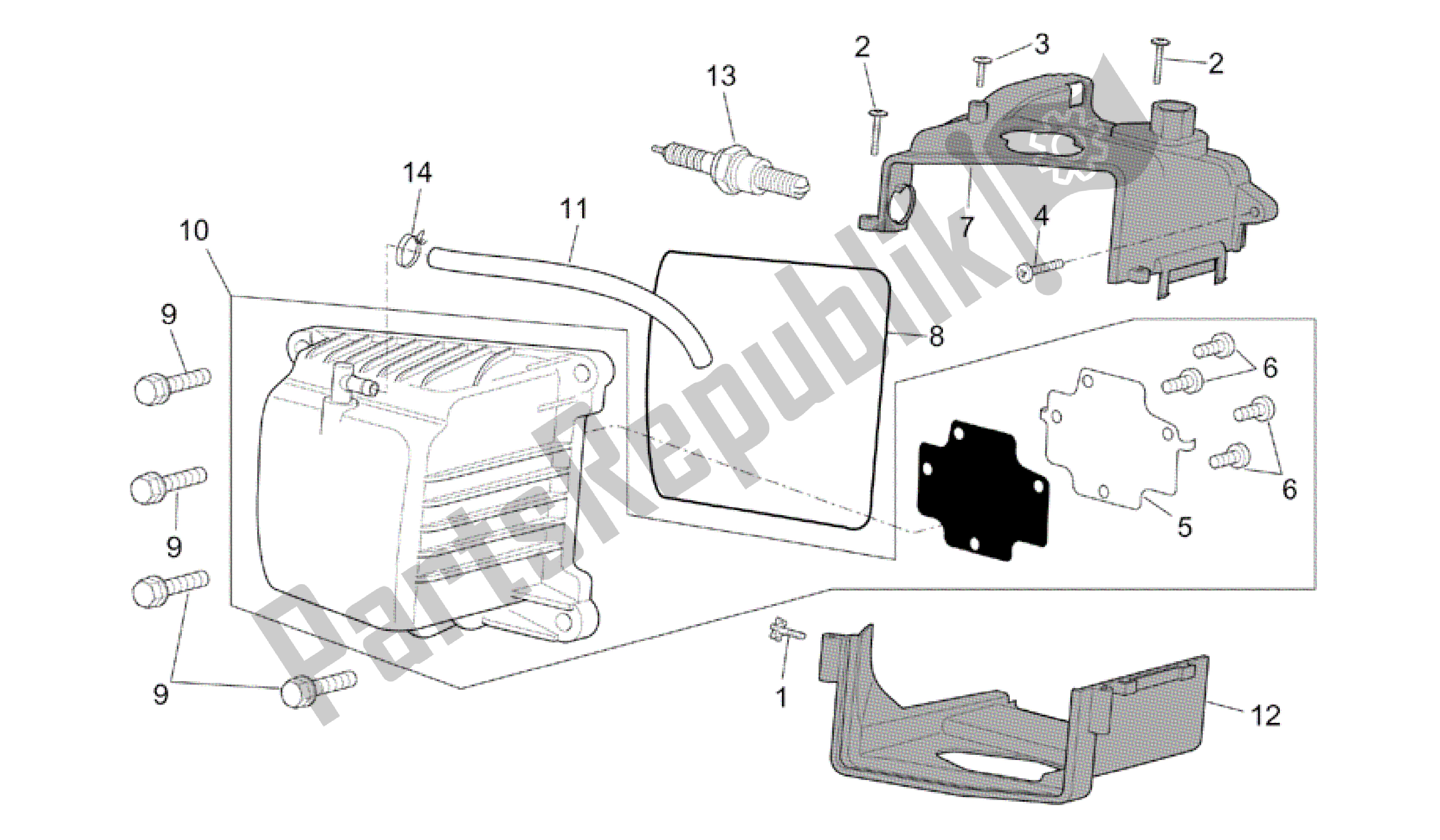 Toutes les pièces pour le Couverture De Tête du Aprilia Scarabeo 50 2002 - 2006