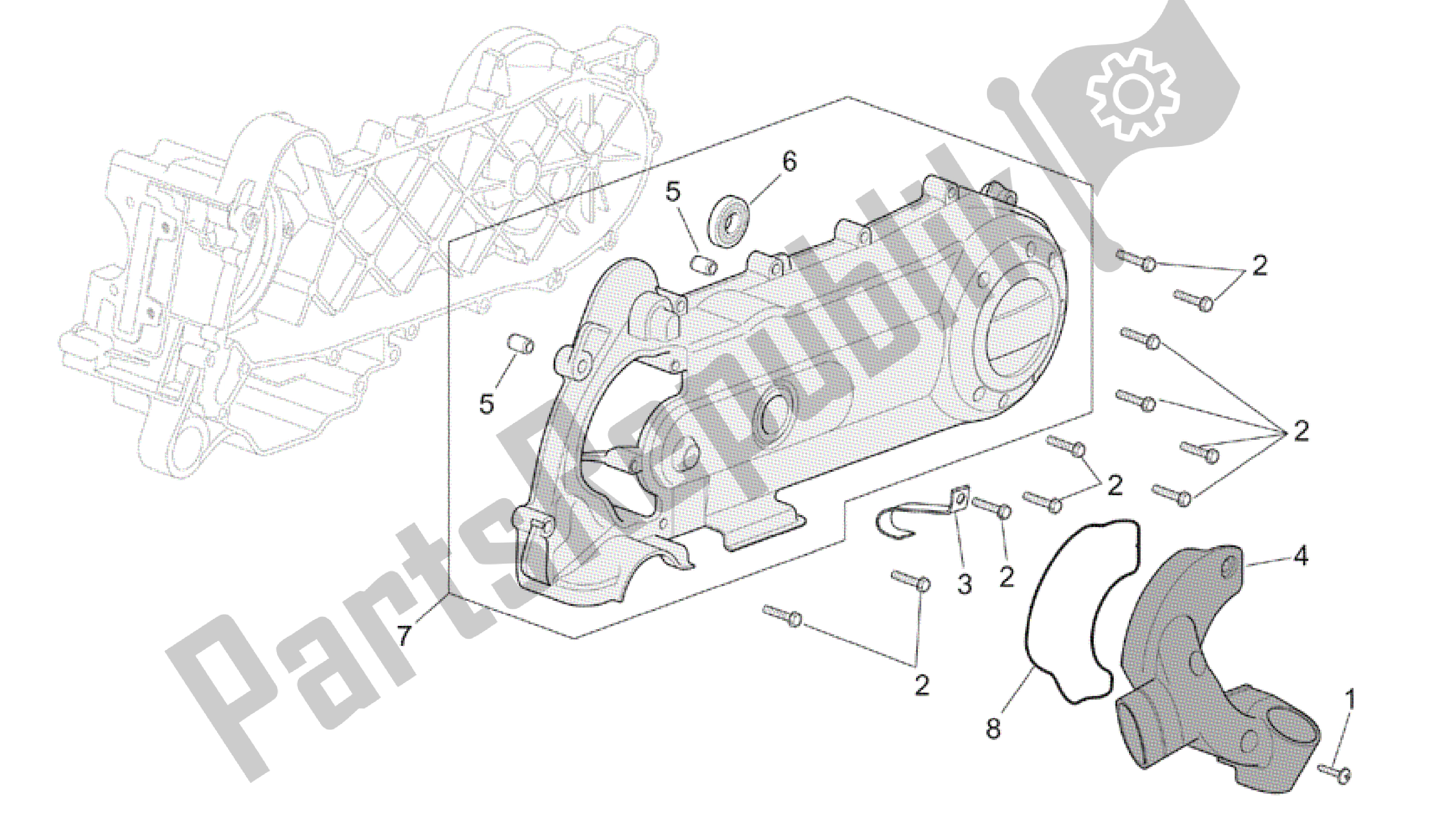 Todas las partes para Cubierta Del Variador de Aprilia Scarabeo 50 2002 - 2006