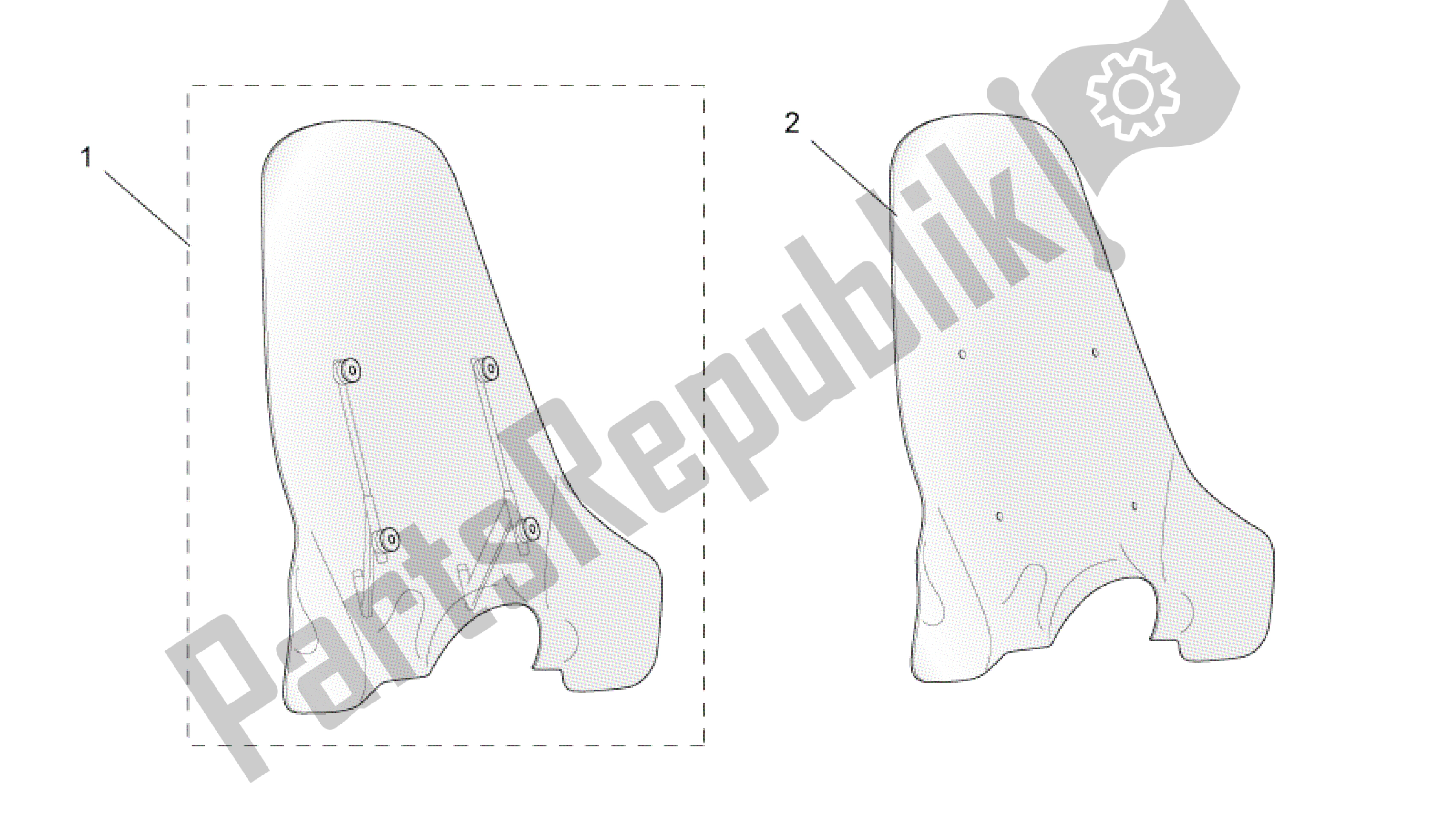 Toutes les pièces pour le Acc. - Pare-brise du Aprilia Scarabeo 50 2002 - 2006