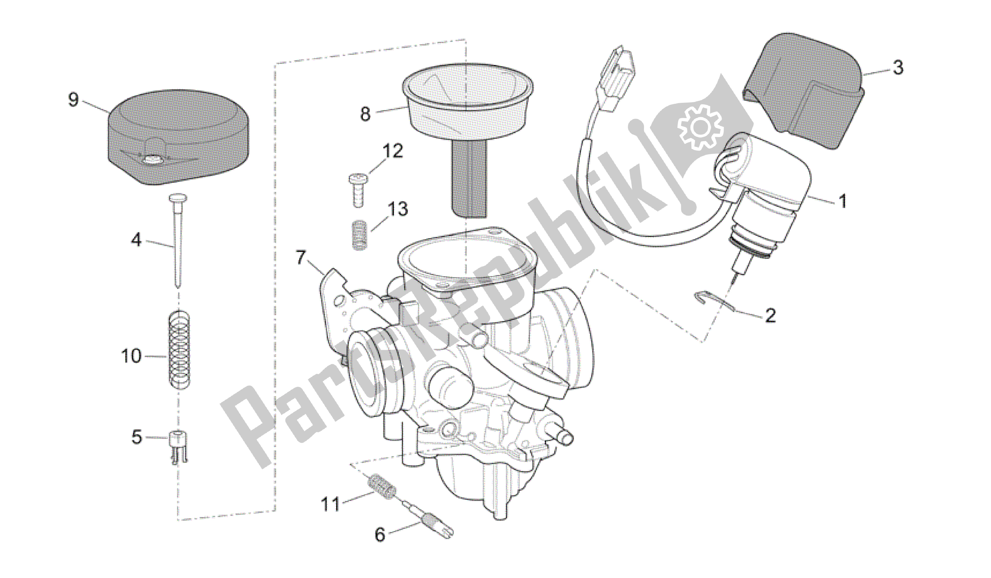 Todas as partes de Carburador Ii do Aprilia Scarabeo 50 2006 - 2009