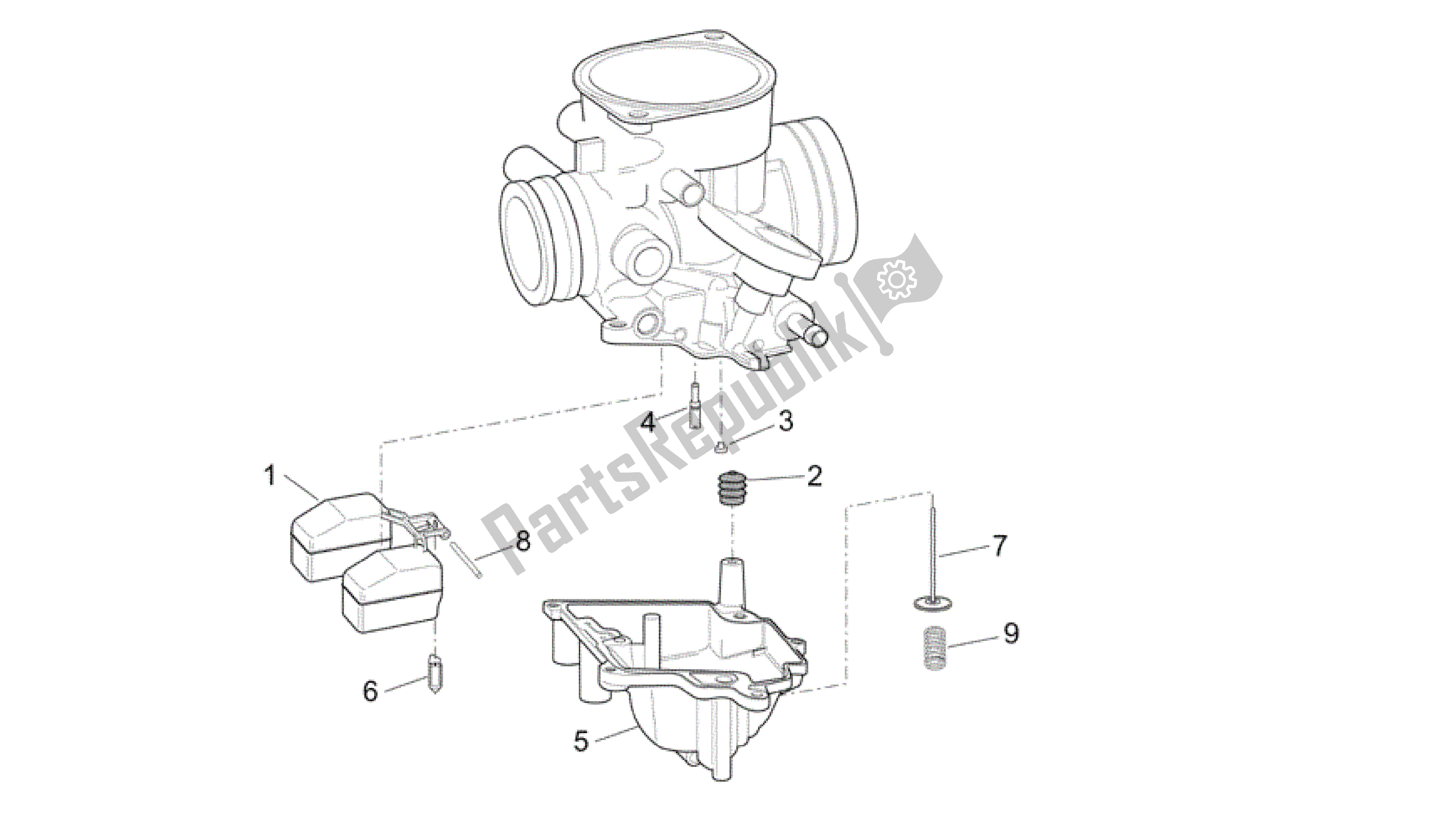All parts for the Carburettor Iii of the Aprilia Scarabeo 50 2006 - 2009